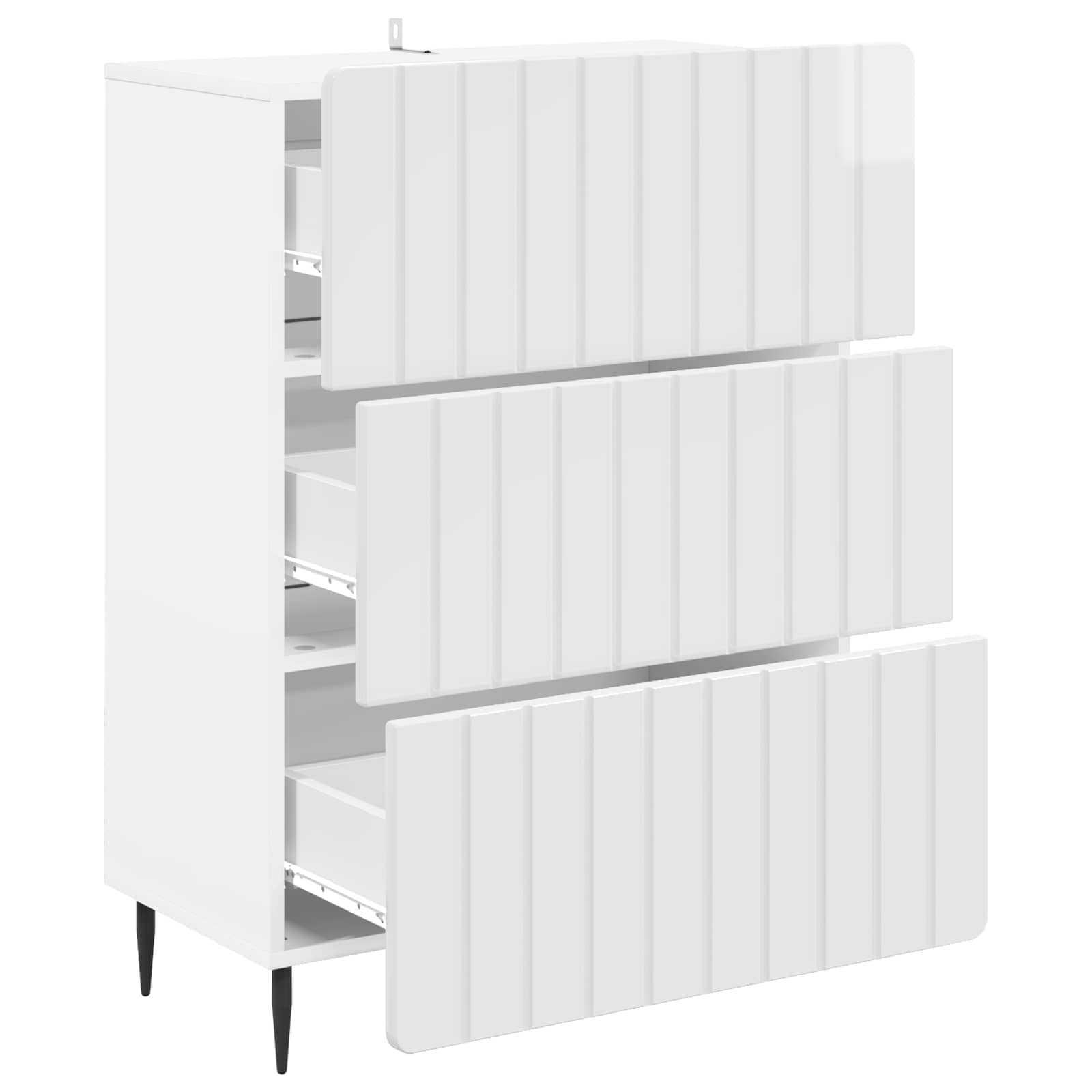 Ormar s ladicama Bijela visokog sjaja 66 x 34,5 x 92 cm