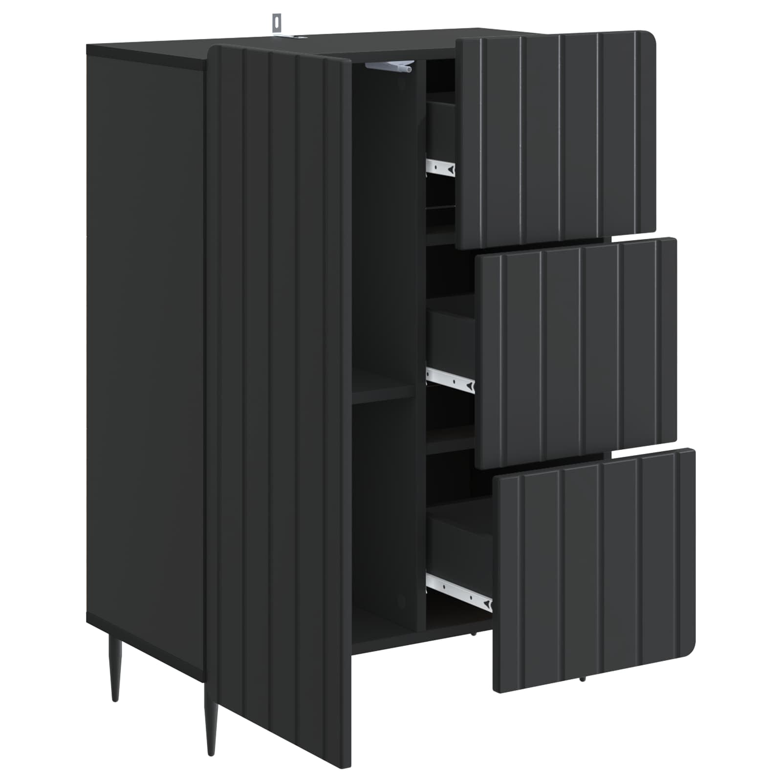 Kreveta s ladicama Crna 66 x 34,5 x 91,5 cm Konstruirano drvo