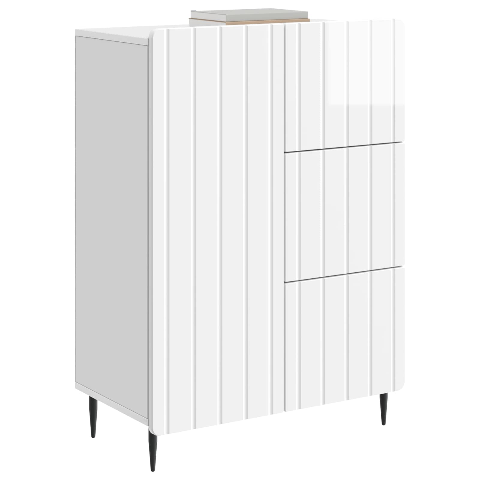 Kreveta s ladicama Bijela visokog sjaja 66 x 34,5 x 91,5 cm
