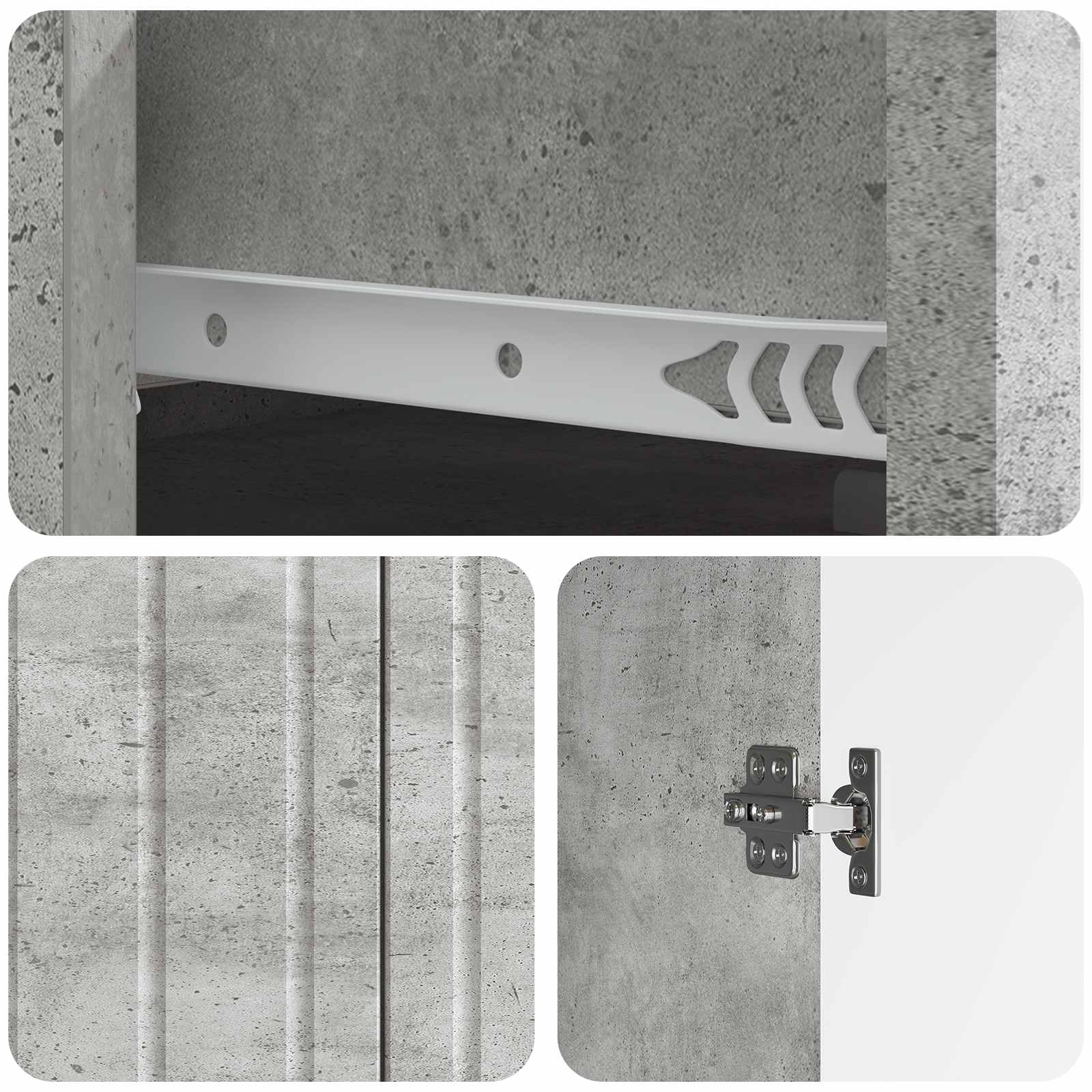Kreveta Betonska siva 66 x 34,5 x 92 cm Konstruirano drvo