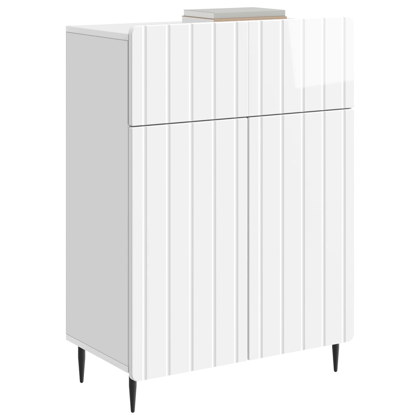 Kreveta s ladicama Bijela visokog sjaja 66 x 34,5 x 92 cm