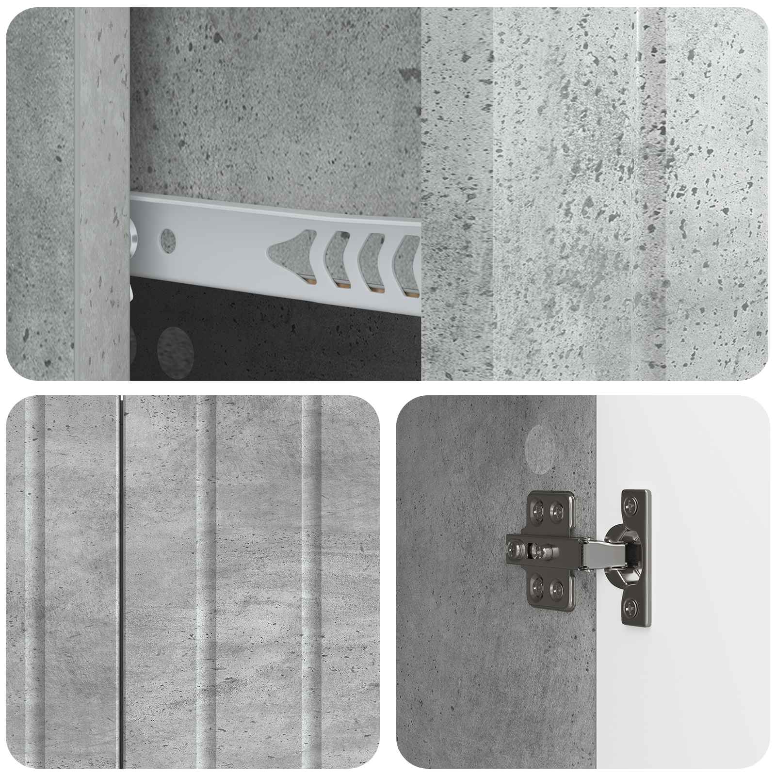 Kreveta Betonska siva 89 x 34,5 x 62 cm Konstruirano drvo