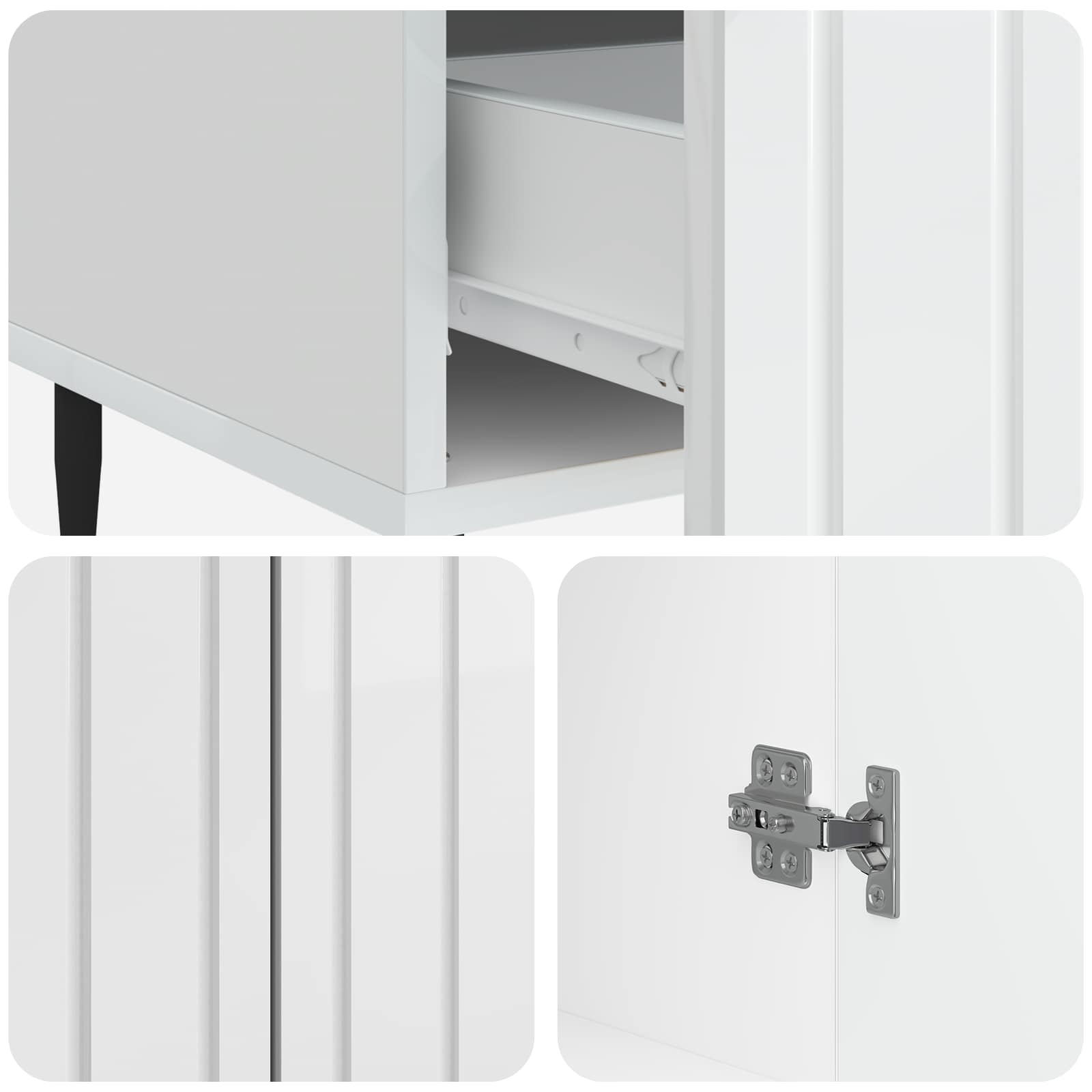 Kreveta s ladicama Bijela visokog sjaja 66 x 34,5 x 97 cm