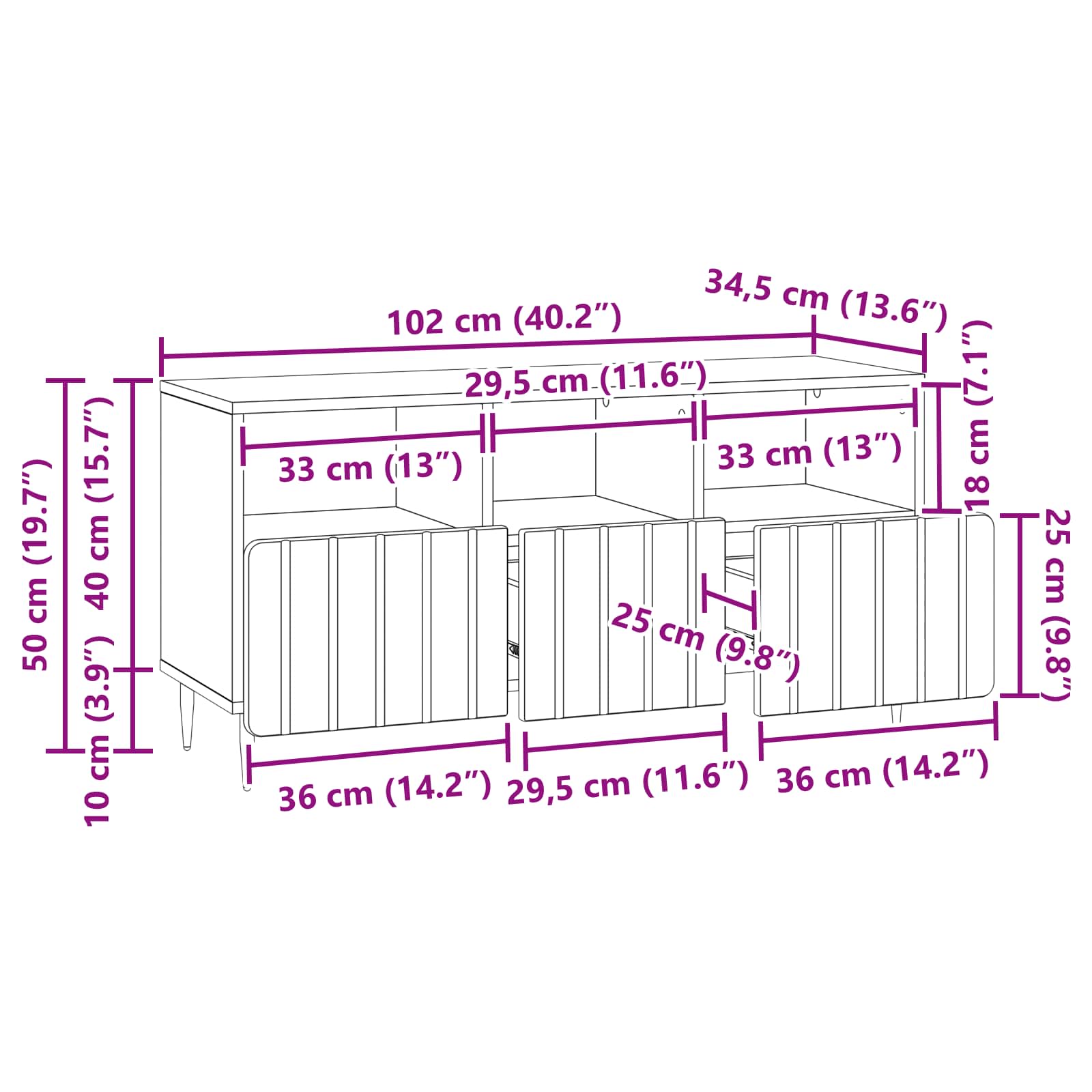 TV ormar Dimljeni hrast 102 x 34,5 x 50 cm Konstruirano drvo