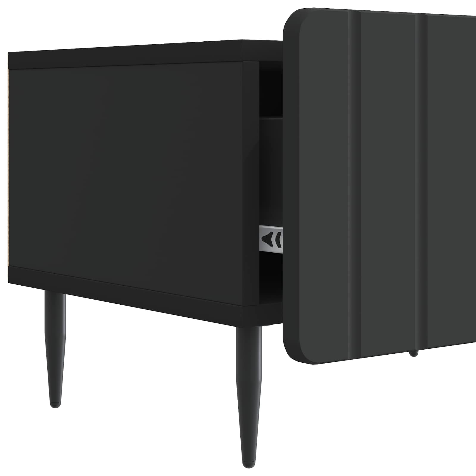 TV ormar s ladicama Crna 147 x 34,5 x 32 cm Konstruirano drvo