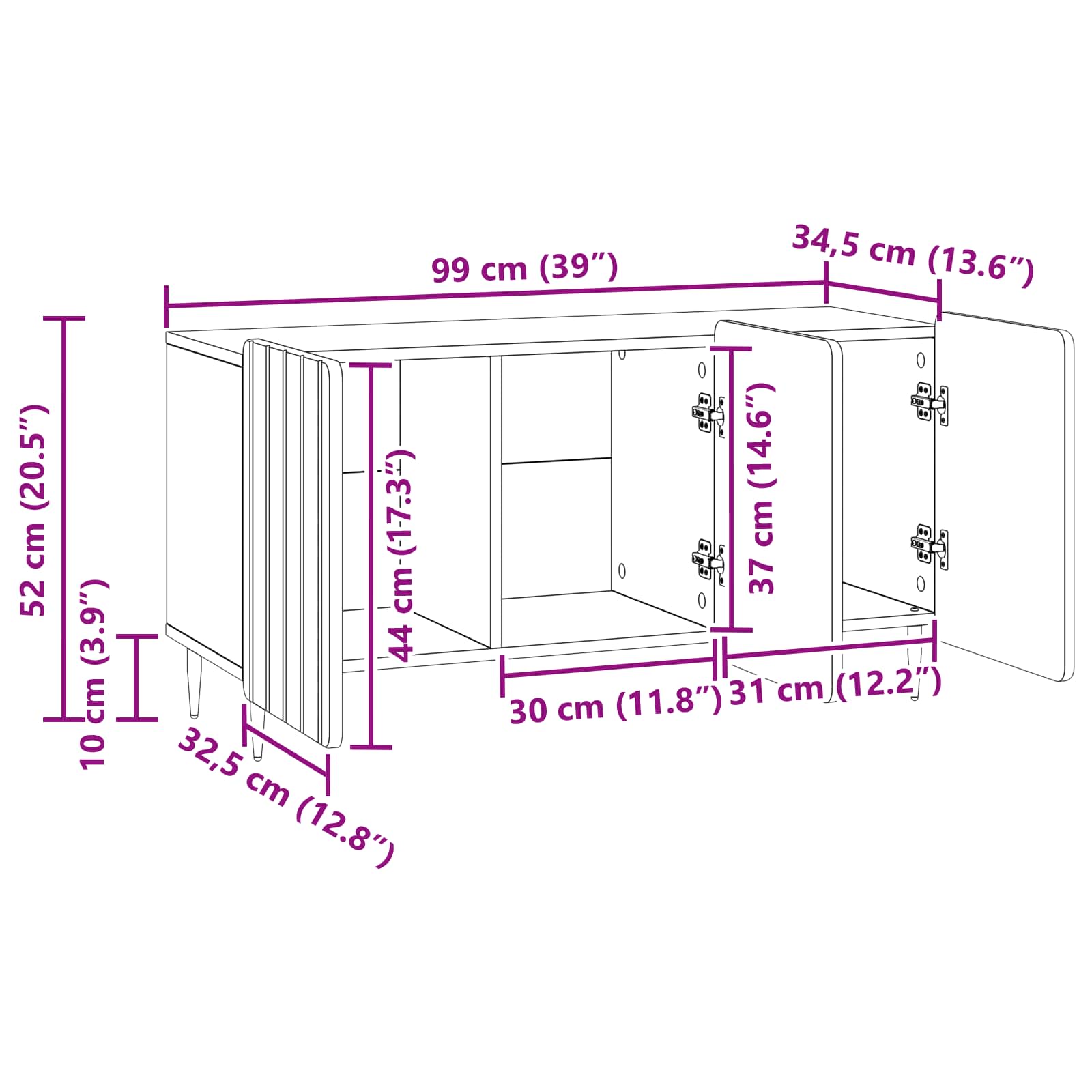 TV ormar Siva sonoma 99 x 34,5 x 52 cm Konstruirano drvo