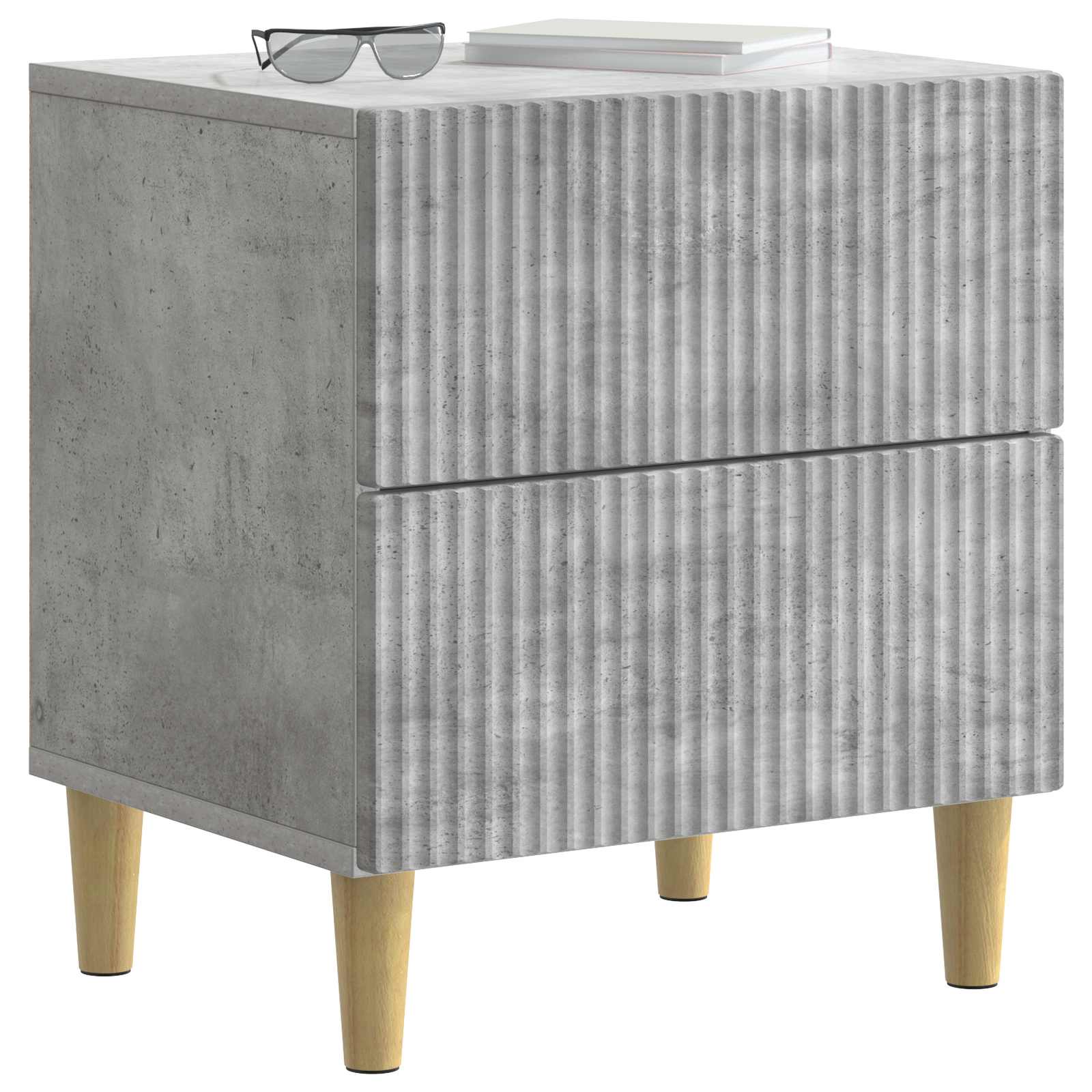 Noćni ormar s ladicama 2 pcs Betonska siva 43 x 34,5 x 48 cm