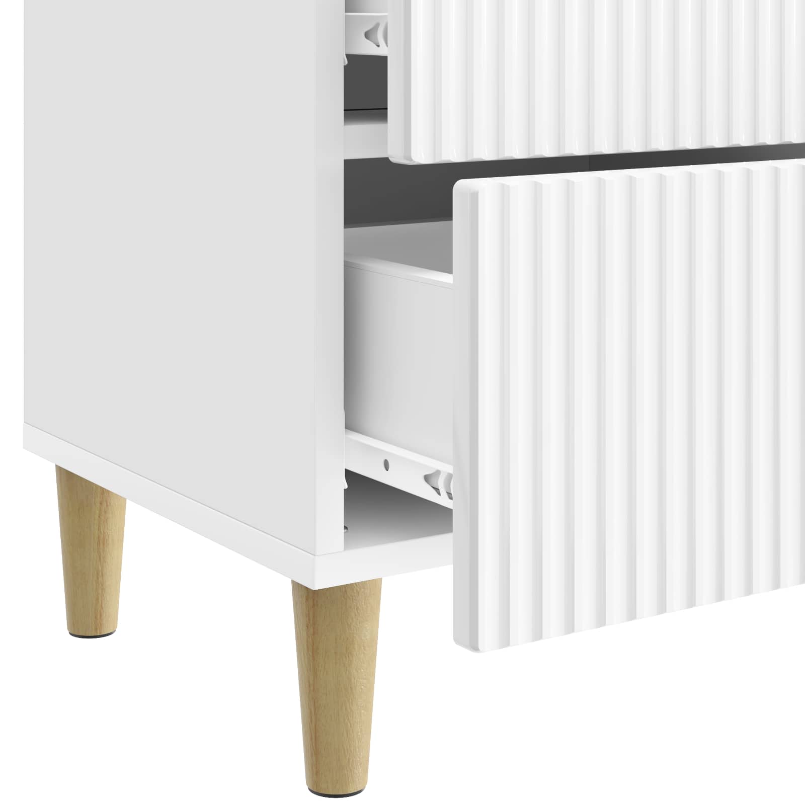 Noćni ormar 2 pcs Bijela visokog sjaja 43 x 34,5 x 48 cm