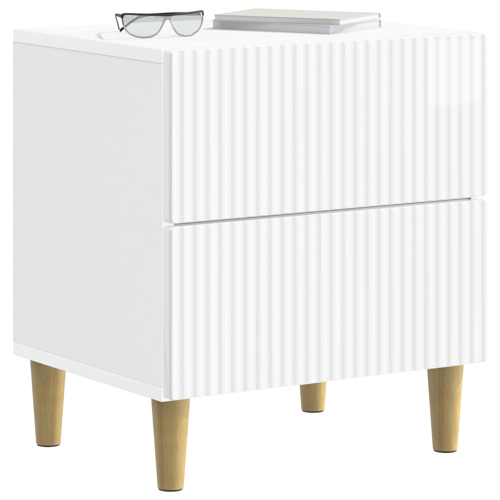 Noćni ormar 2 pcs Bijela visokog sjaja 43 x 34,5 x 48 cm