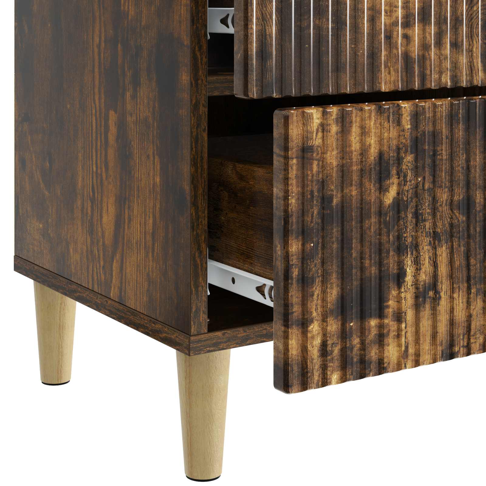 Noćni ormar s ladicama 2 pcs Dimljeni hrast 43 x 34,5 x 48 cm
