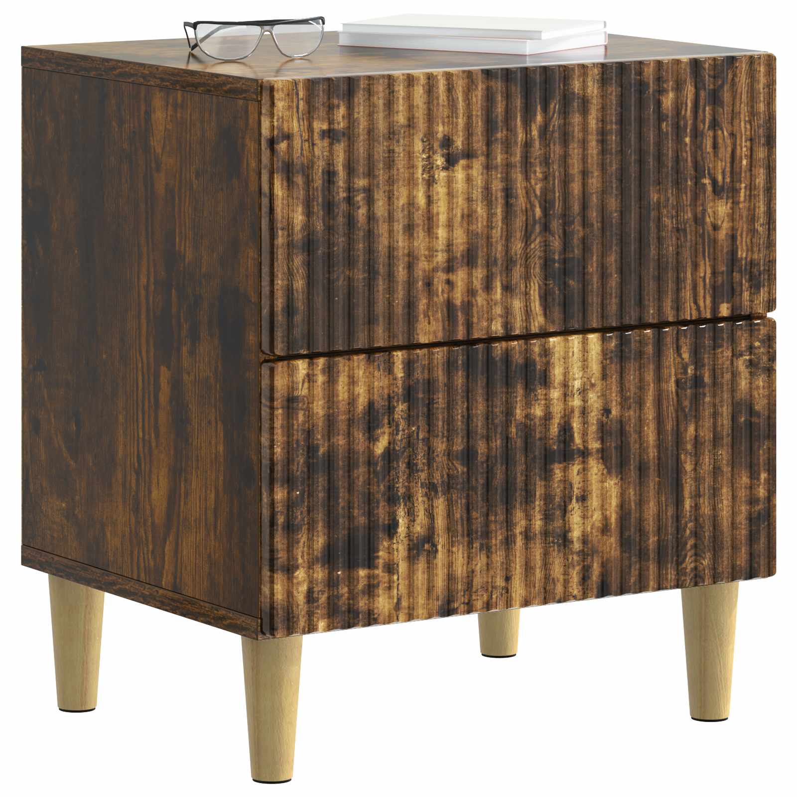 Noćni ormar s ladicama 2 pcs Dimljeni hrast 43 x 34,5 x 48 cm