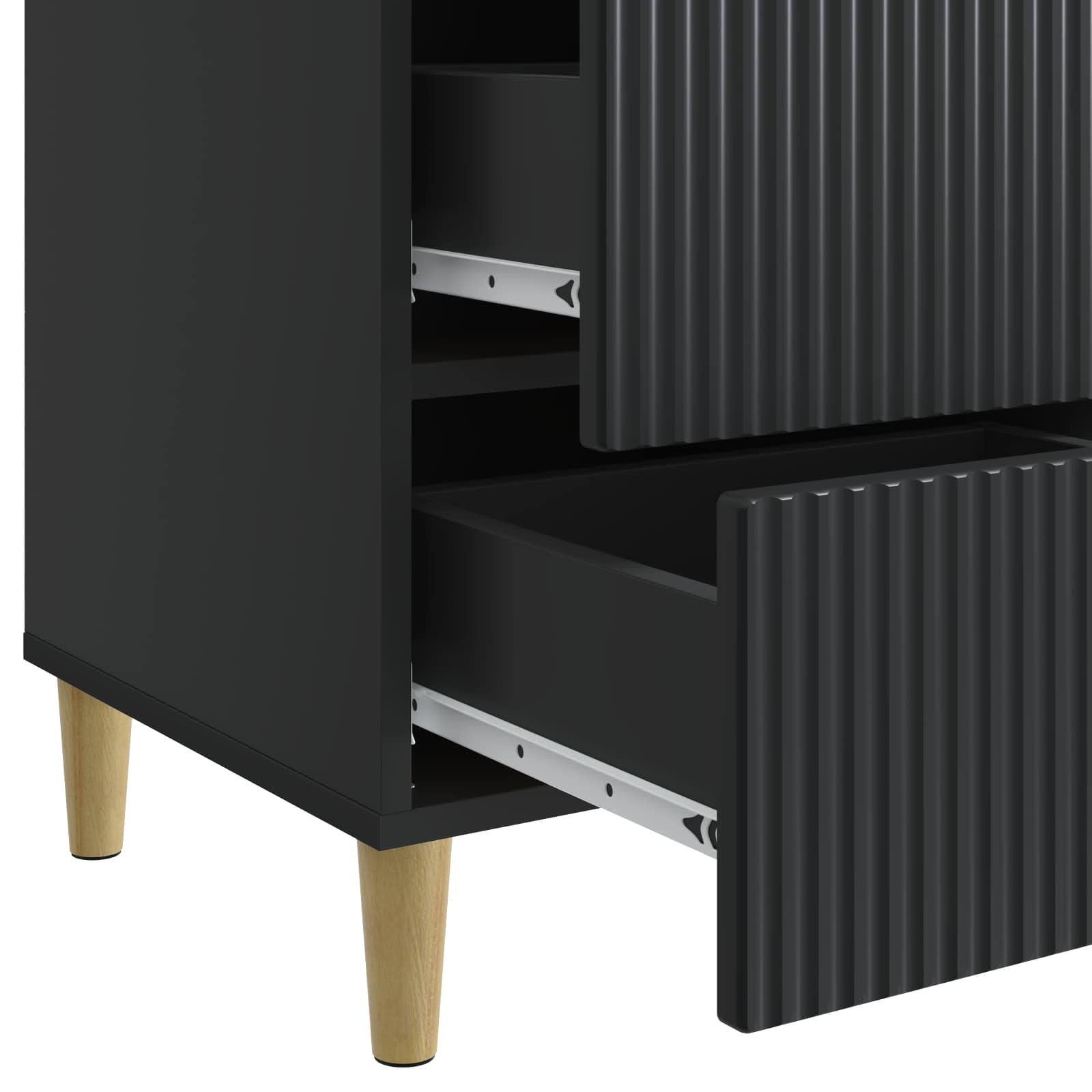 Noćni ormar s ladicama Crna 43 x 41 x 66,5 cm Konstruirano drvo