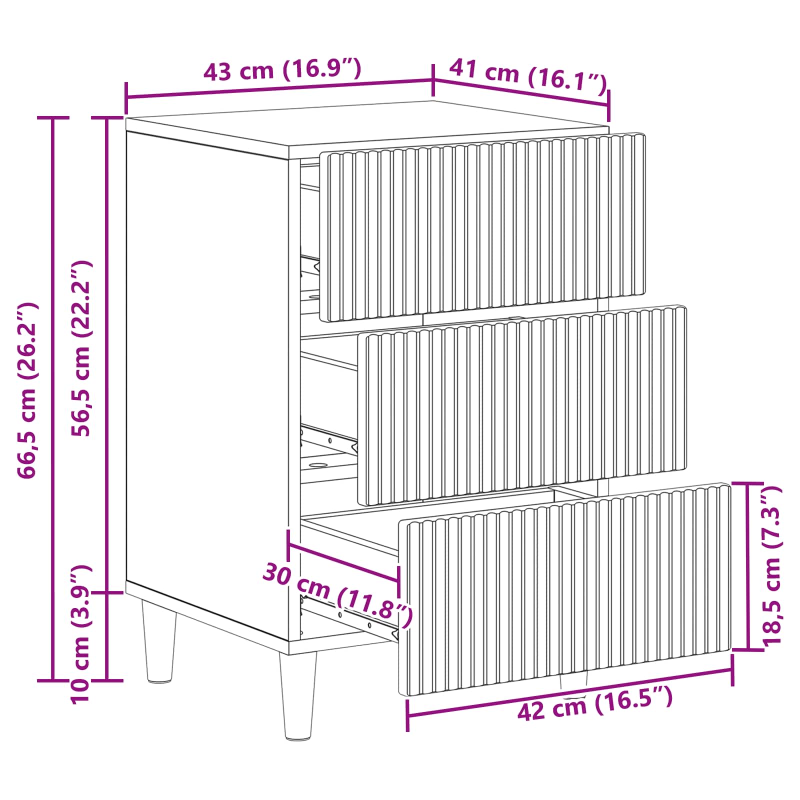 Noćni ormar Hrast sonoma 43 x 41 x 66,5 cm Konstruirano drvo