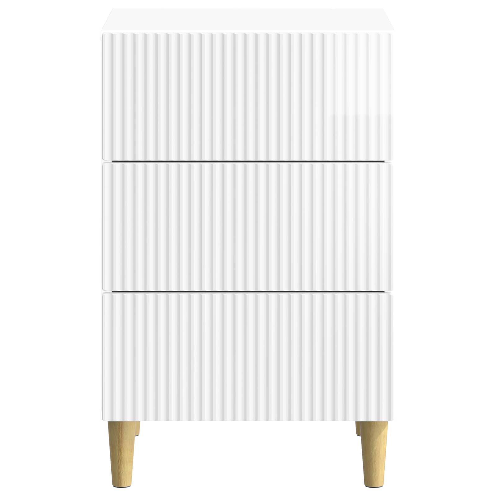 Noćni ormar s ladicama Bijela visokog sjaja 43 x 41 x 66,5 cm