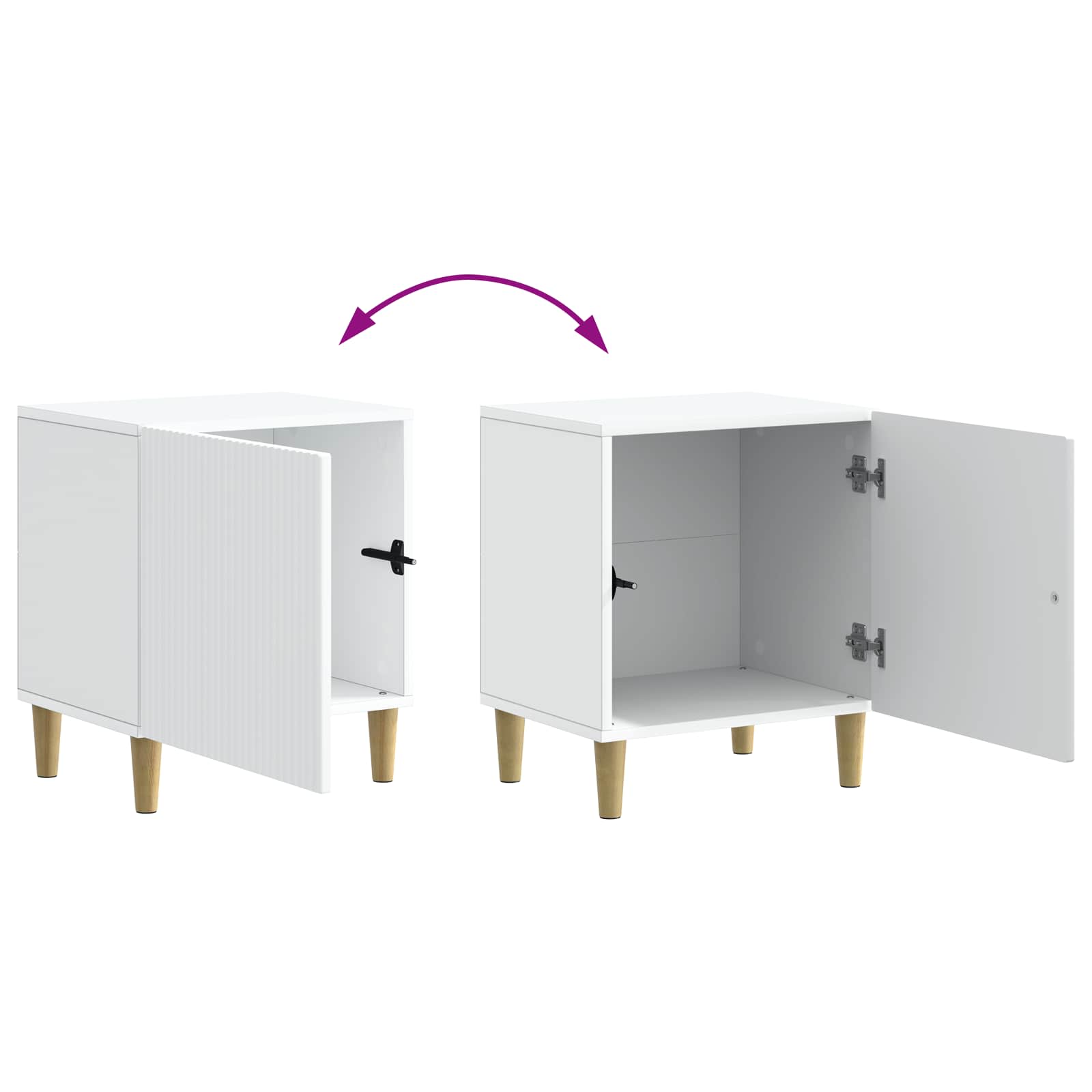 Noćni ormar 2 pcs Bijela 43 x 34,5 x 50 cm Konstruirano drvo