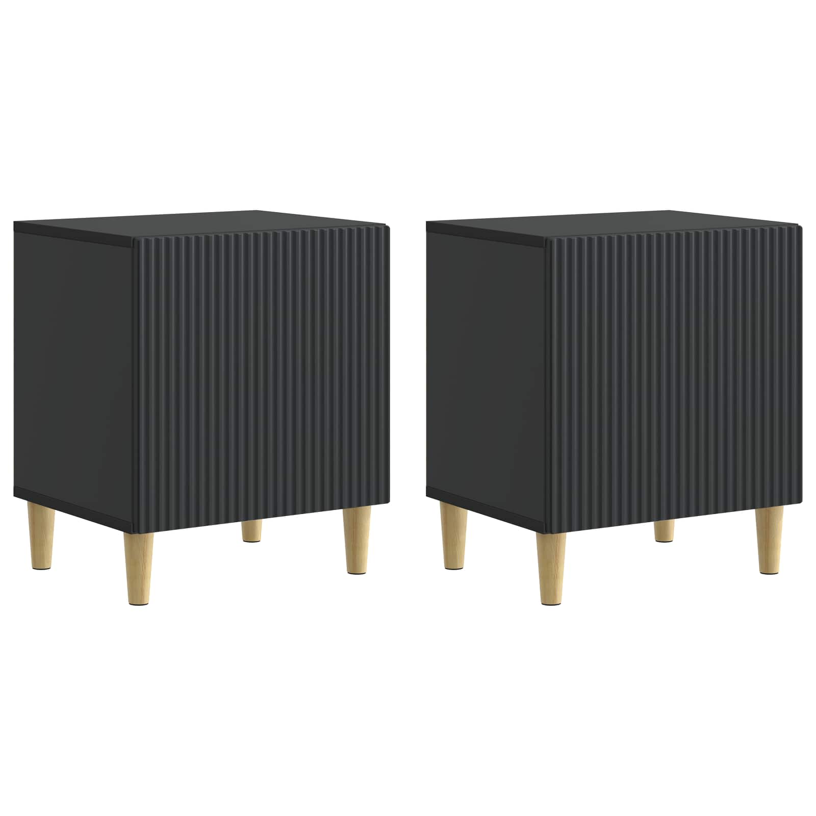 Noćni ormar 2 pcs Crna 43 x 34,5 x 50 cm Konstruirano drvo