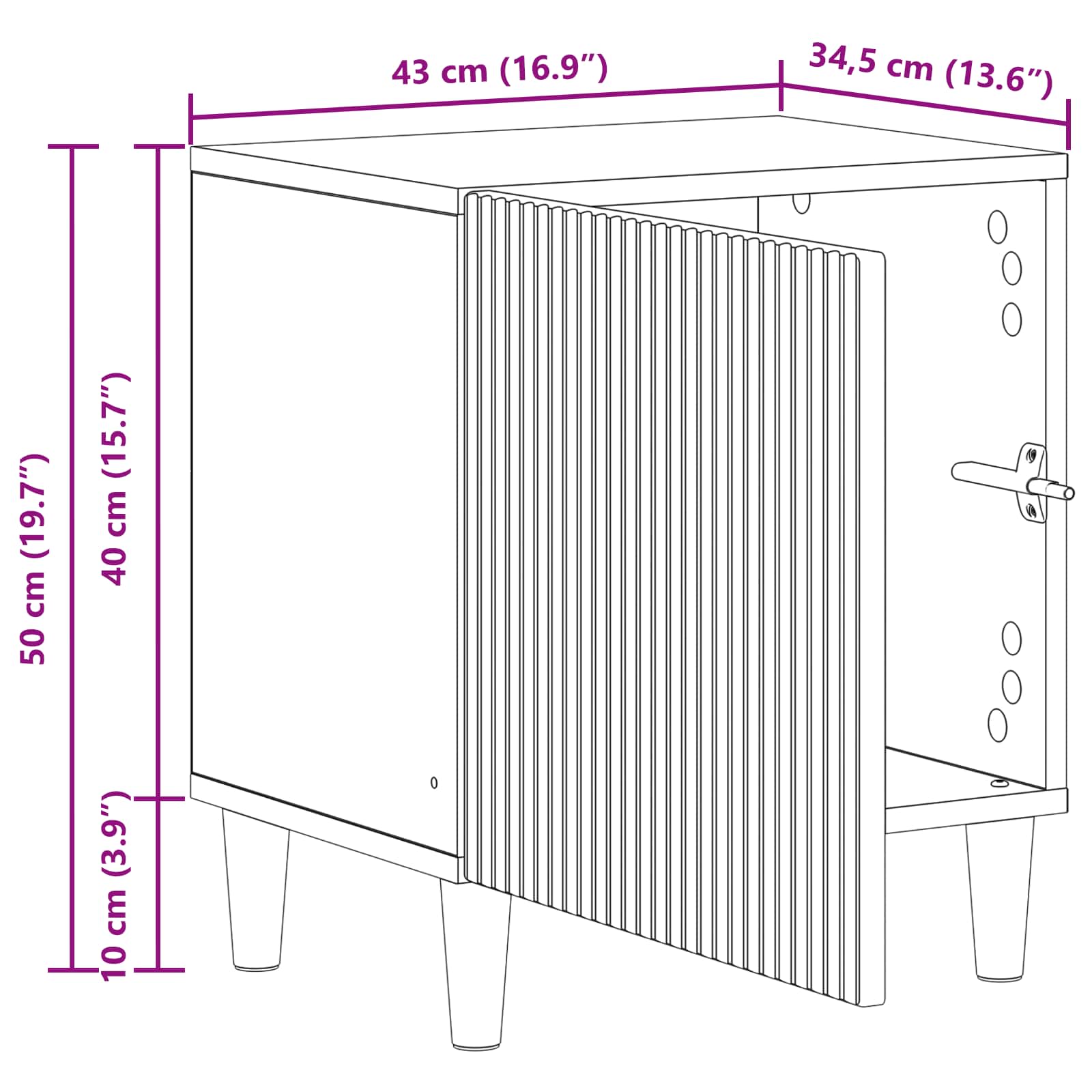 Noćni ormar 2 pcs Crna 43 x 34,5 x 50 cm Konstruirano drvo