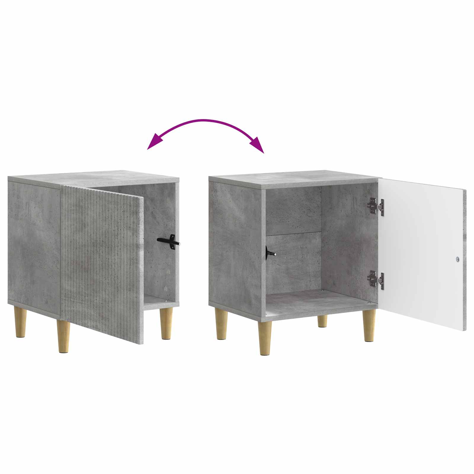 Noćni ormar 2 pcs Betonska siva 43 x 34,5 x 50 cm