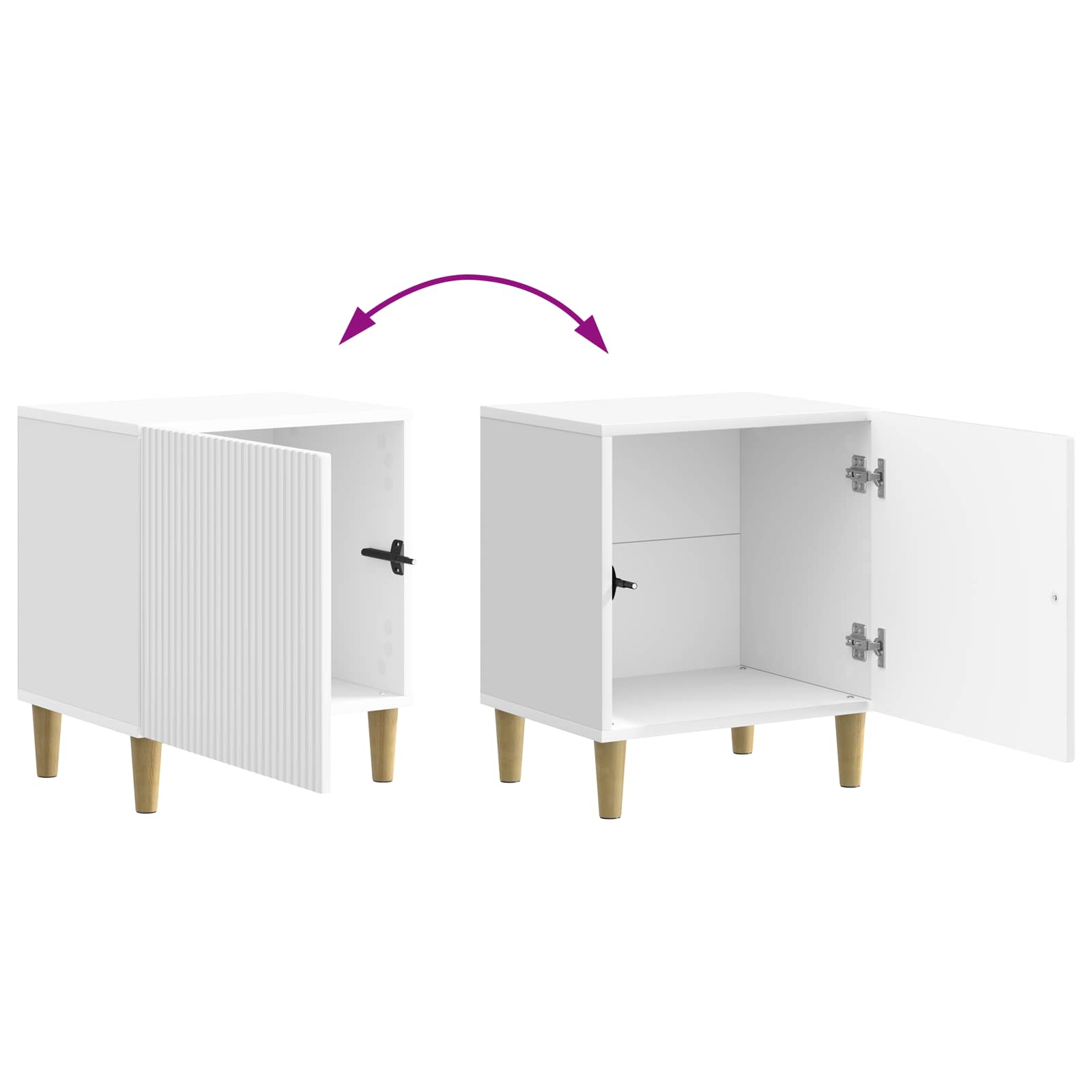 Noćni ormar 2 pcs Bijela visokog sjaja 43 x 34,5 x 50 cm