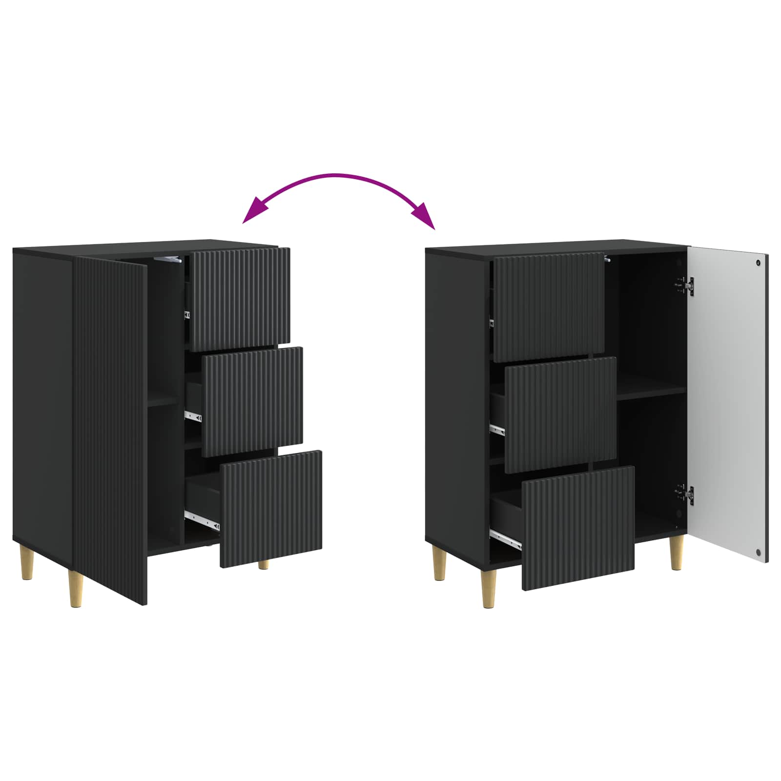Kreveta s ladicama Crna 66 x 34,5 x 90 cm Konstruirano drvo