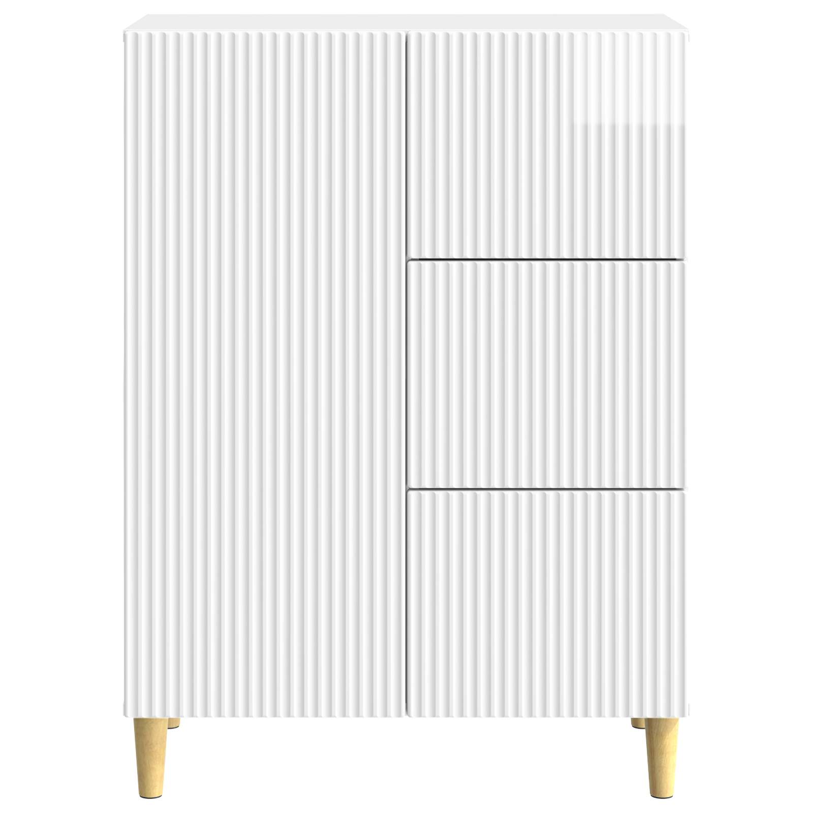 Kreveta s ladicama Bijela visokog sjaja 66 x 34,5 x 90 cm