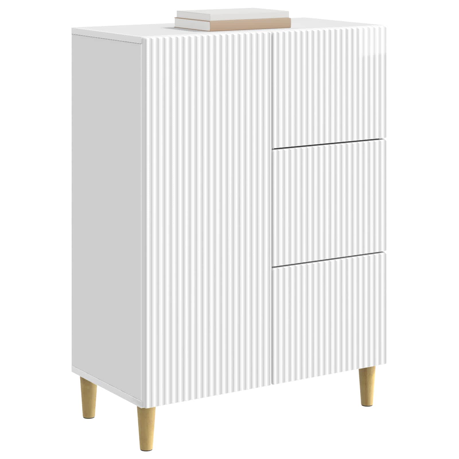 Kreveta s ladicama Bijela visokog sjaja 66 x 34,5 x 90 cm