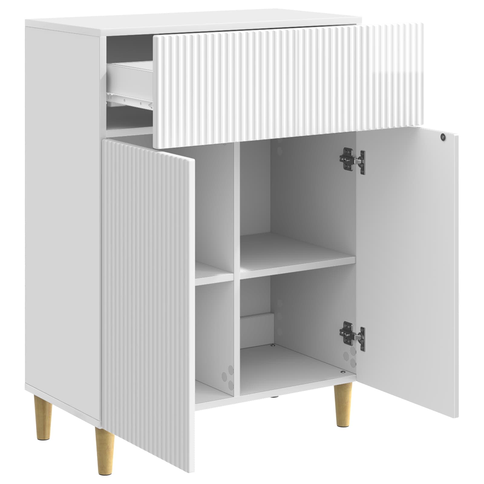 Kreveta s ladicama Bijela visokog sjaja 66 x 34,5 x 90 cm