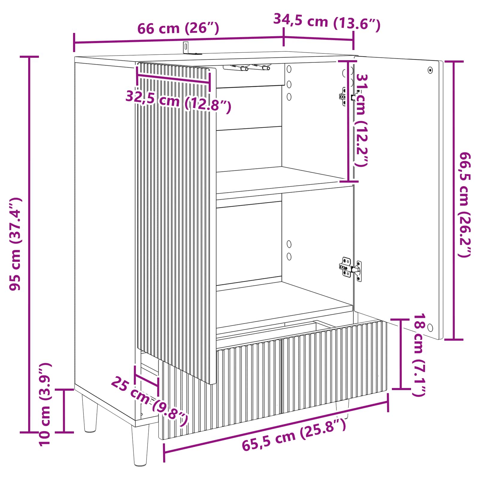 Kreveta s ladicama Bijela 66 x 34,5 x 95 cm Konstruirano drvo