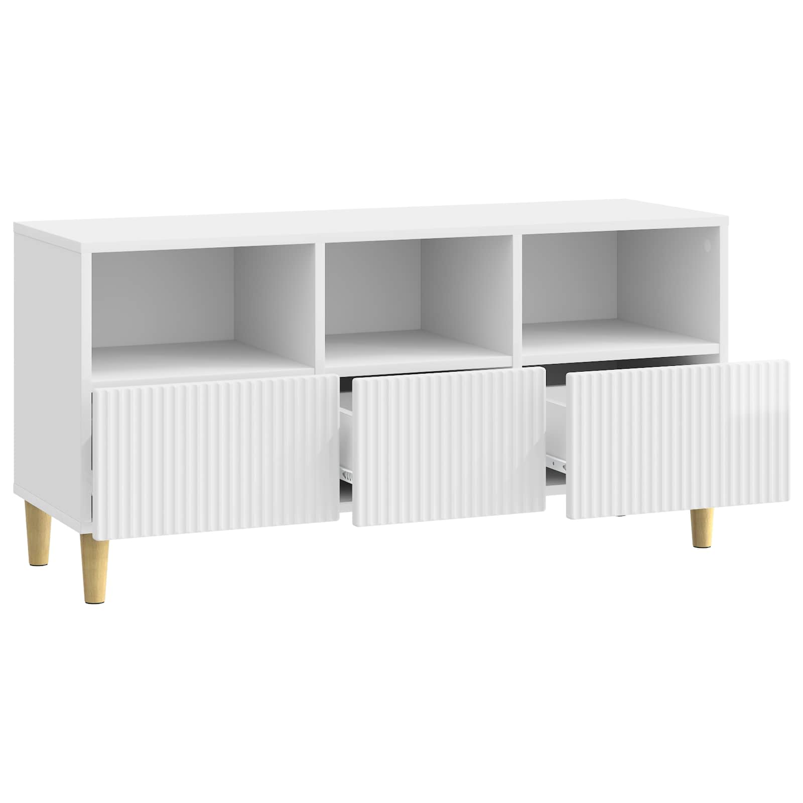 TV ormar s ladicama Bijela visokog sjaja 102 x 34,5 x 50 cm