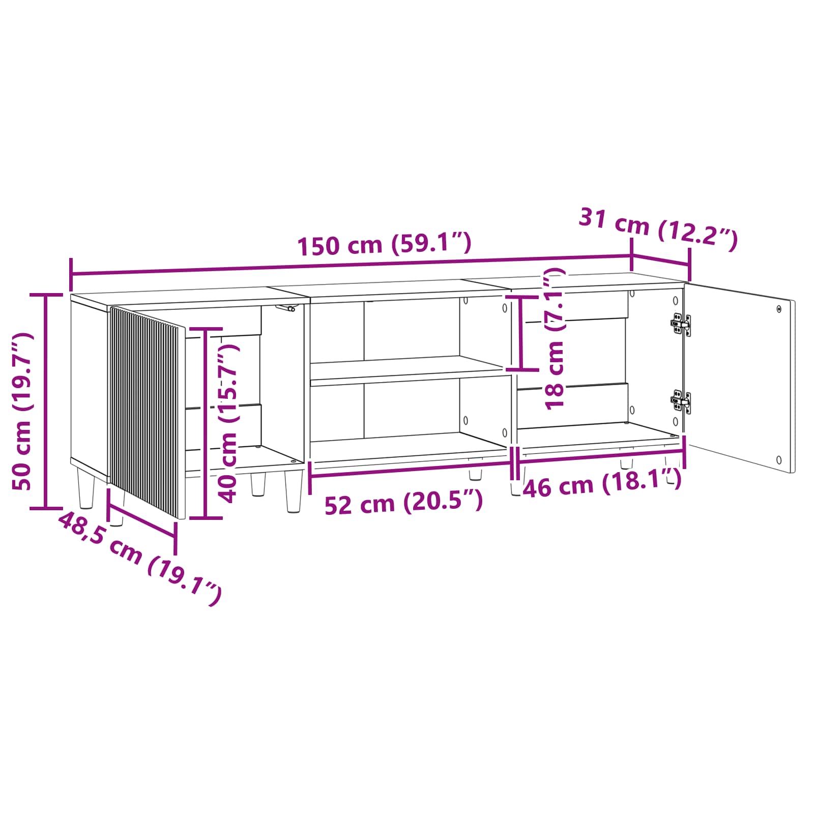 TV ormar Hrast sonoma 150 x 31 x 50 cm Konstruirano drvo