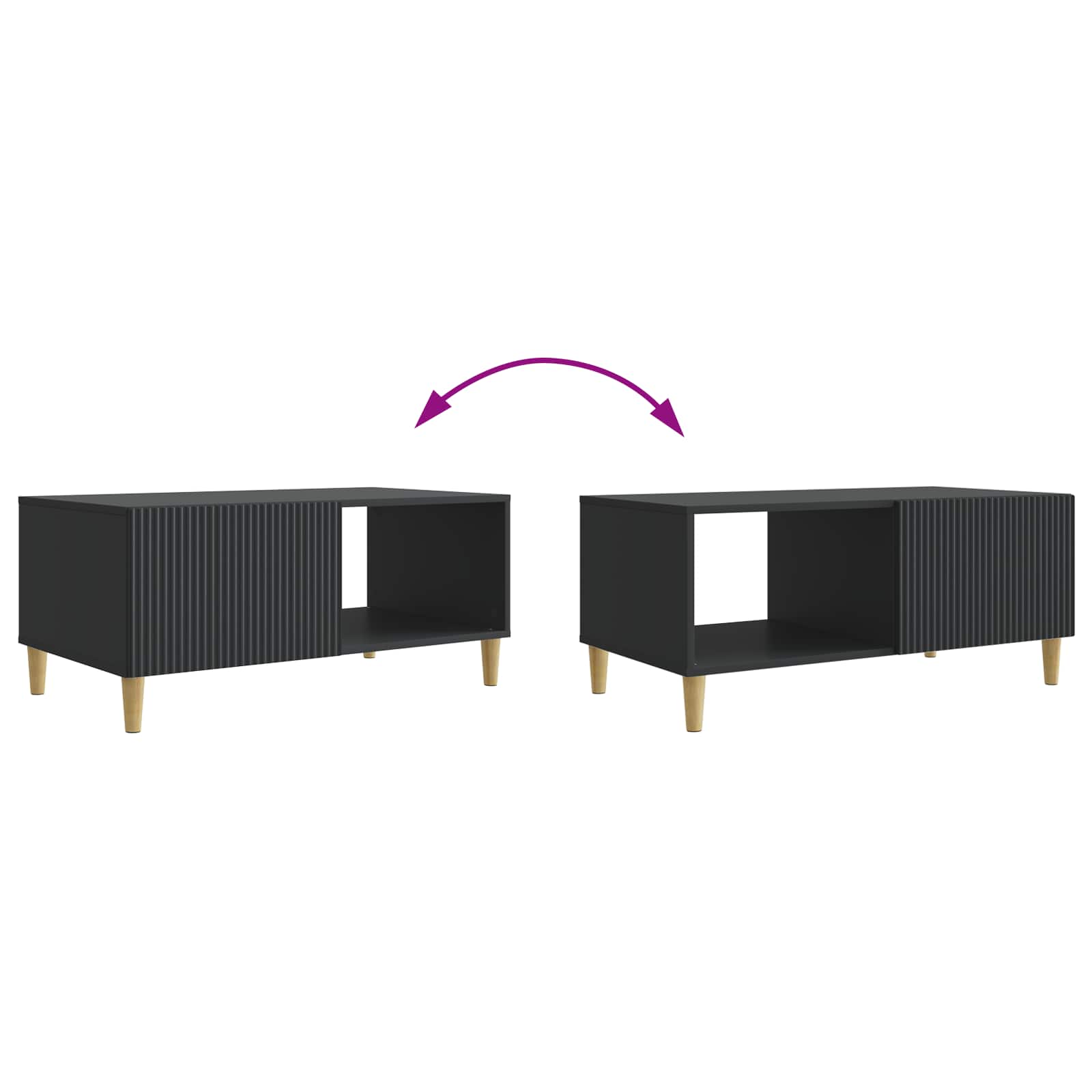 Kava Stol Crna 90 x 50 x 40 cm Konstruirano drvo