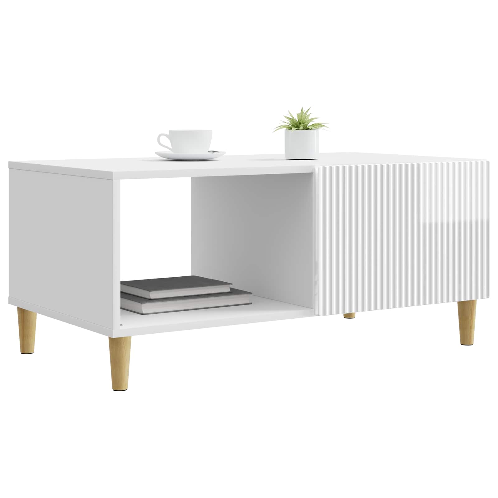 Kava Stol Bijela visokog sjaja 90 x 50 x 40 cm