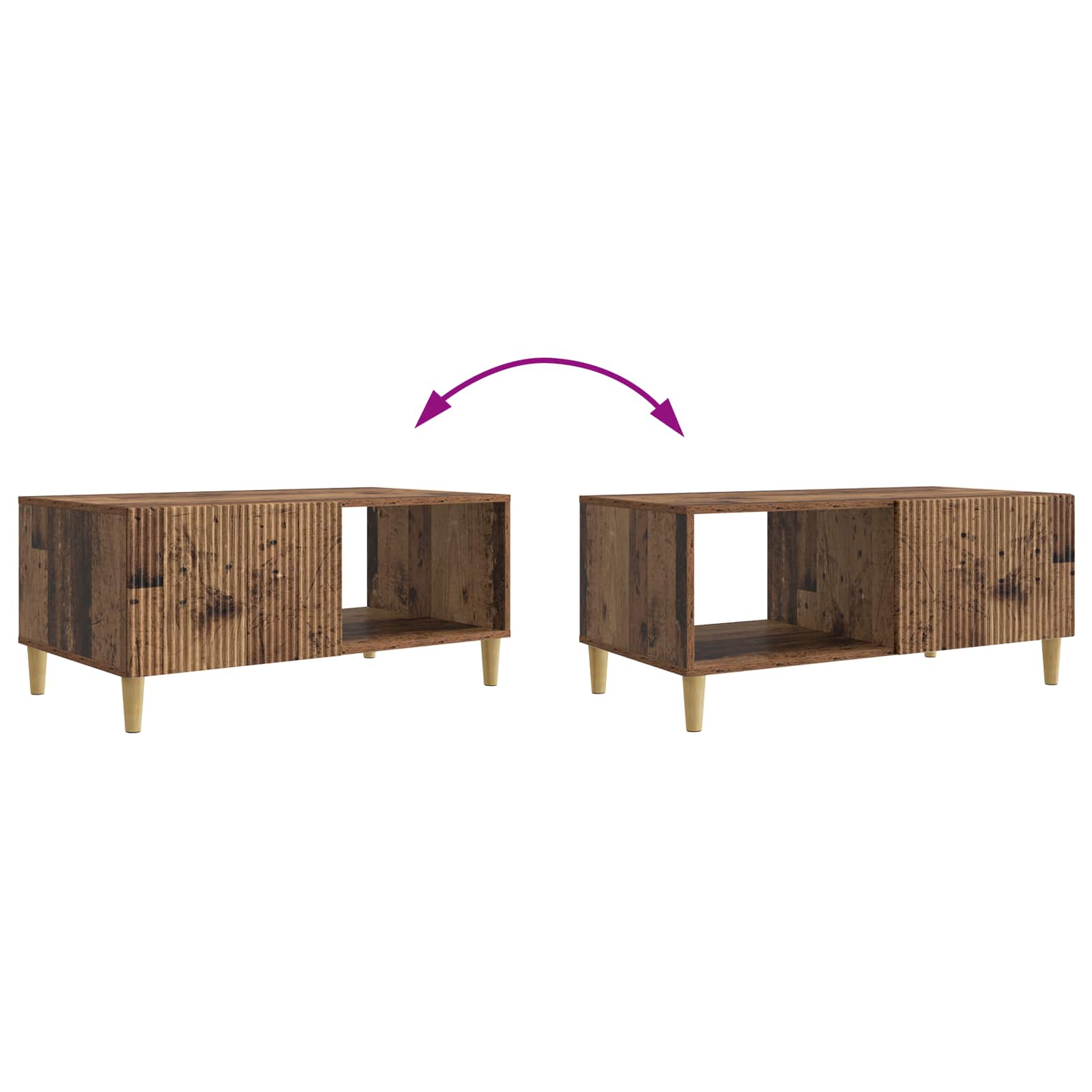 Kava Stol Staro drvo 90 x 50 x 40 cm Konstruirano drvo