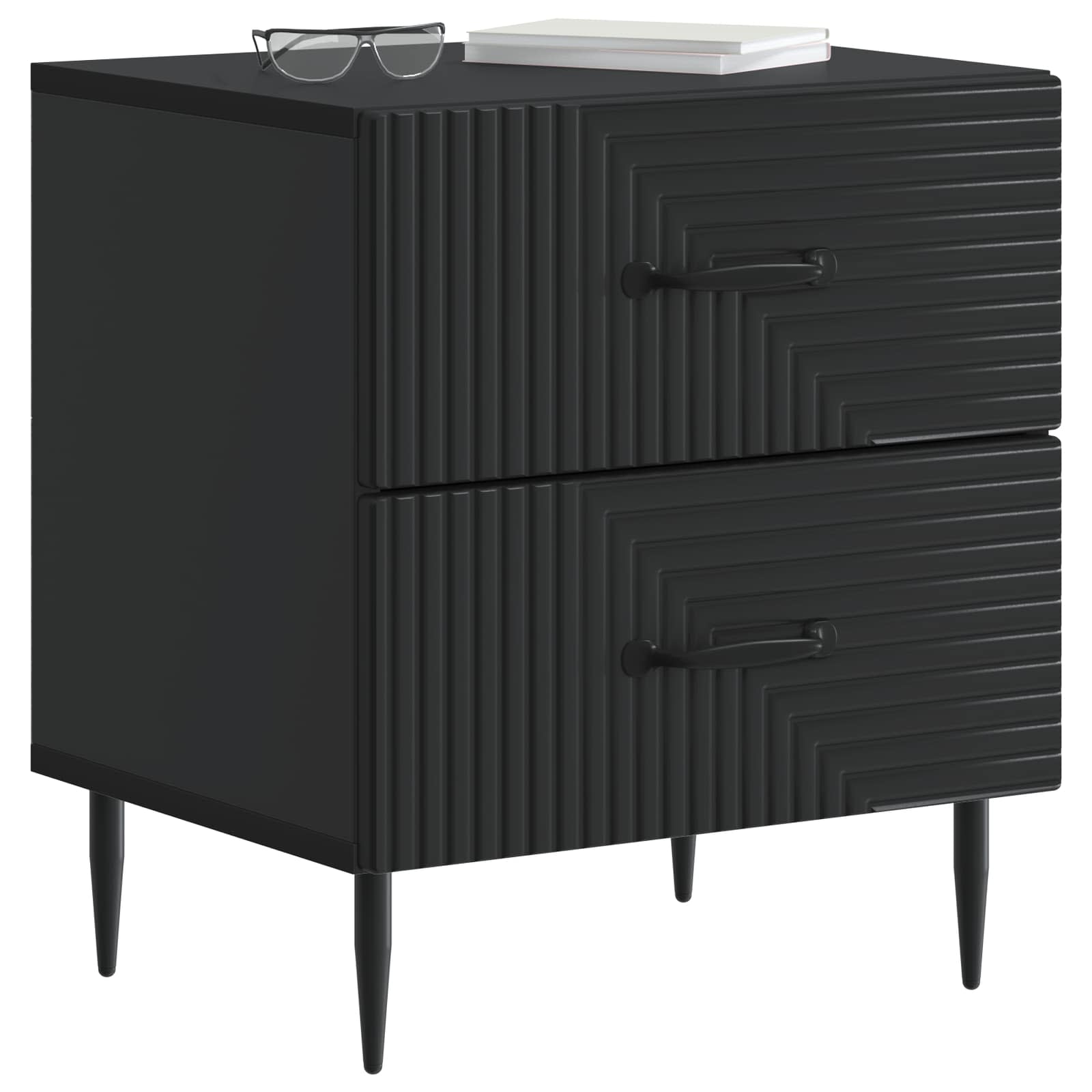 Noćni ormar 2 pcs Crna 43 x 34,5 x 47,5 cm Konstruirano drvo