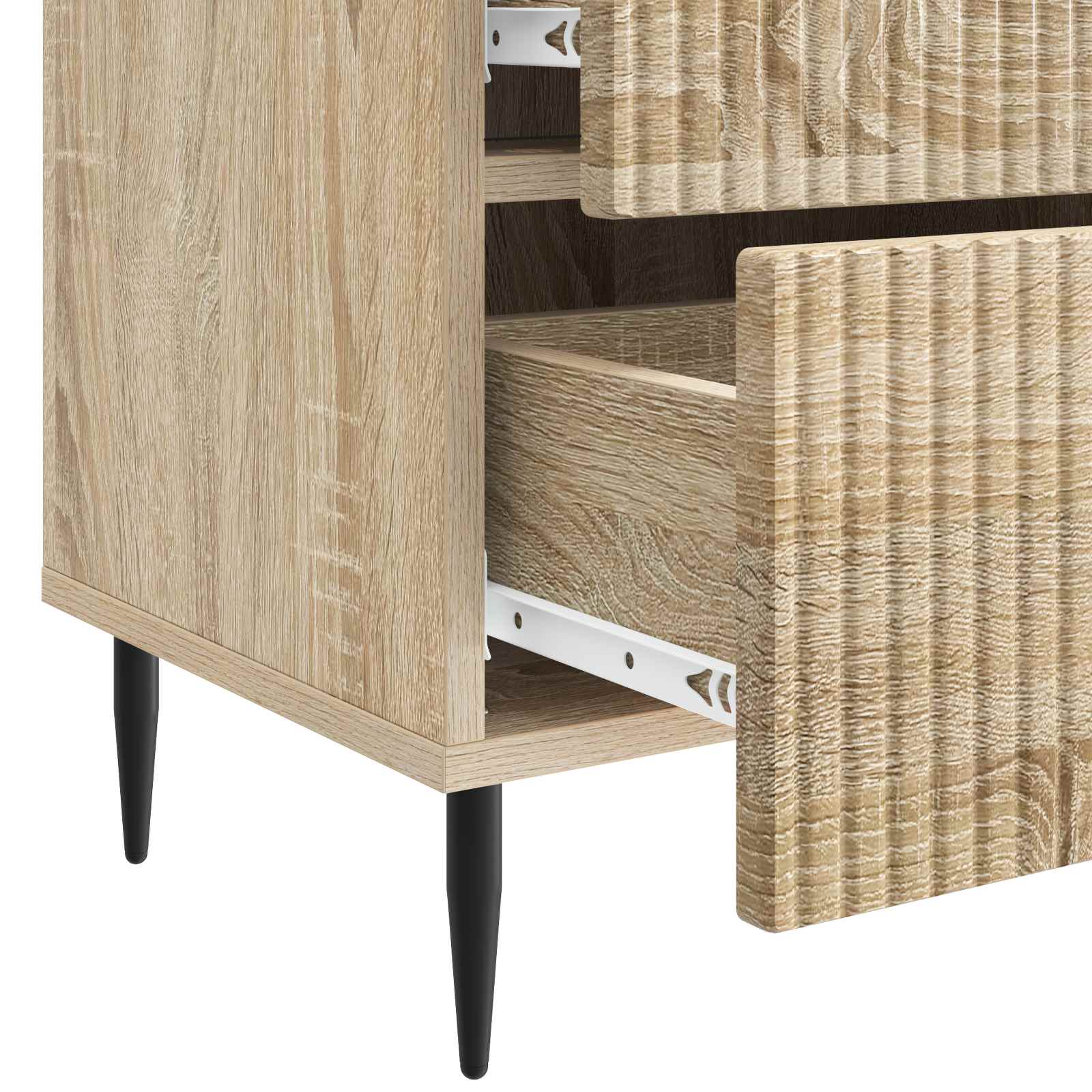 Noćni ormar s ladicama 2 pcs Hrast sonoma 43 x 34,5 x 47,5 cm