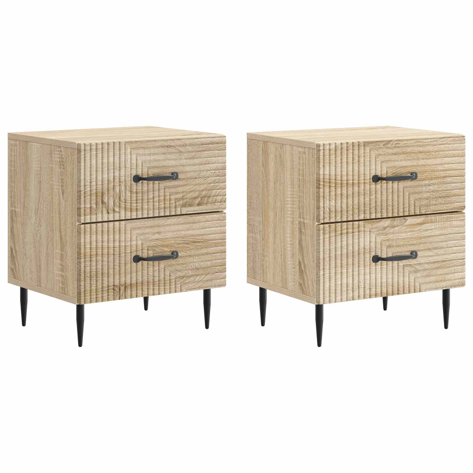 Noćni ormar s ladicama 2 pcs Hrast sonoma 43 x 34,5 x 47,5 cm