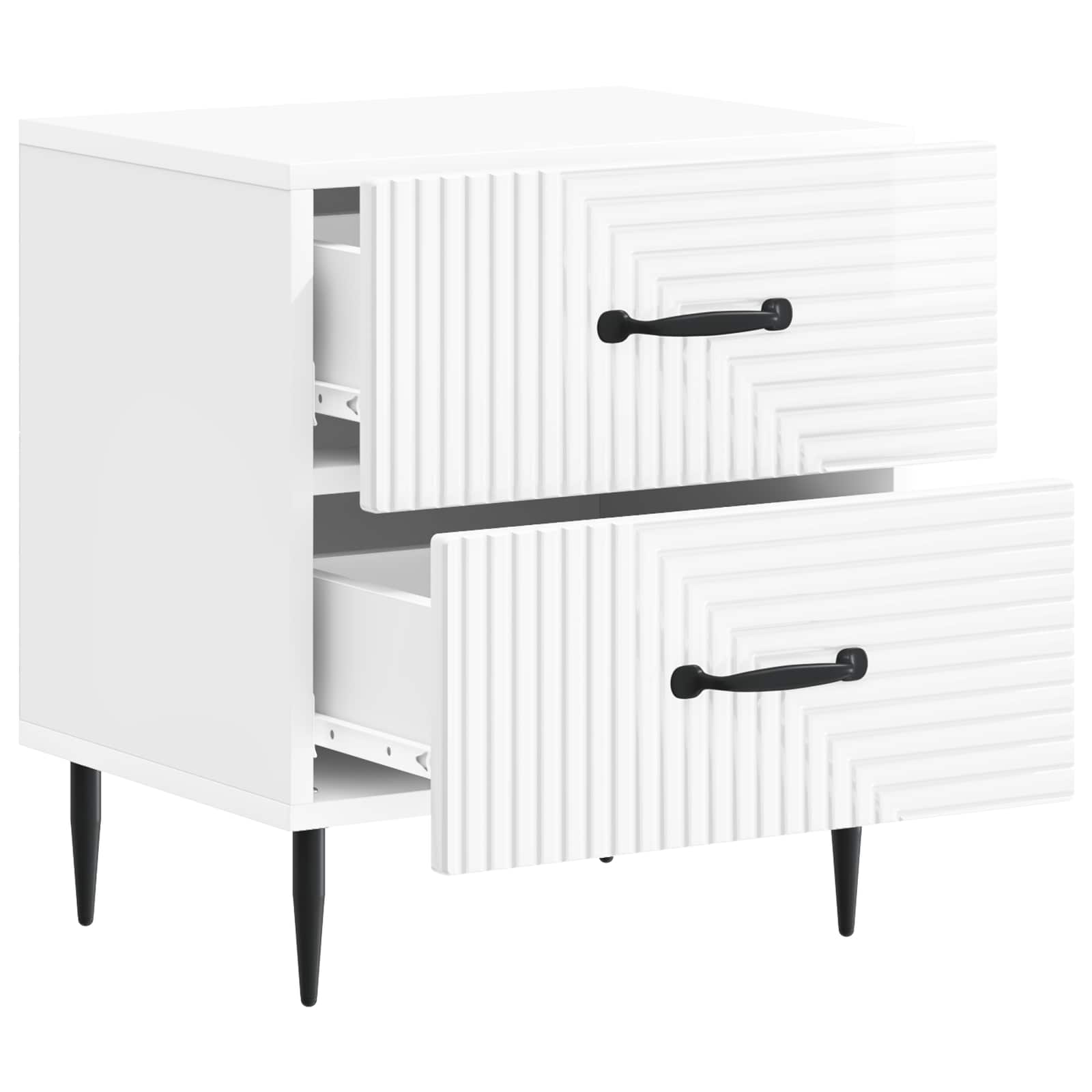 Noćni ormar s ladicama Bijela visokog sjaja 43 x 34,5 x 47,5 cm