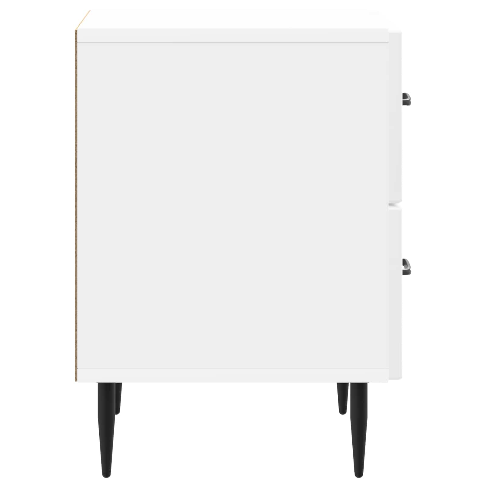 Noćni ormar s ladicama Bijela visokog sjaja 43 x 34,5 x 47,5 cm