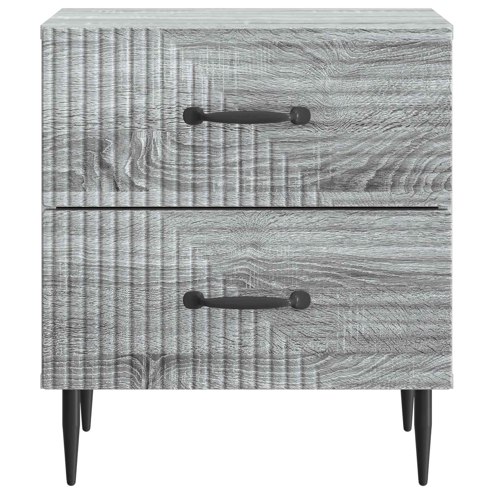 Noćni ormar s ladicama 2 pcs Siva sonoma 43 x 34,5 x 47,5 cm