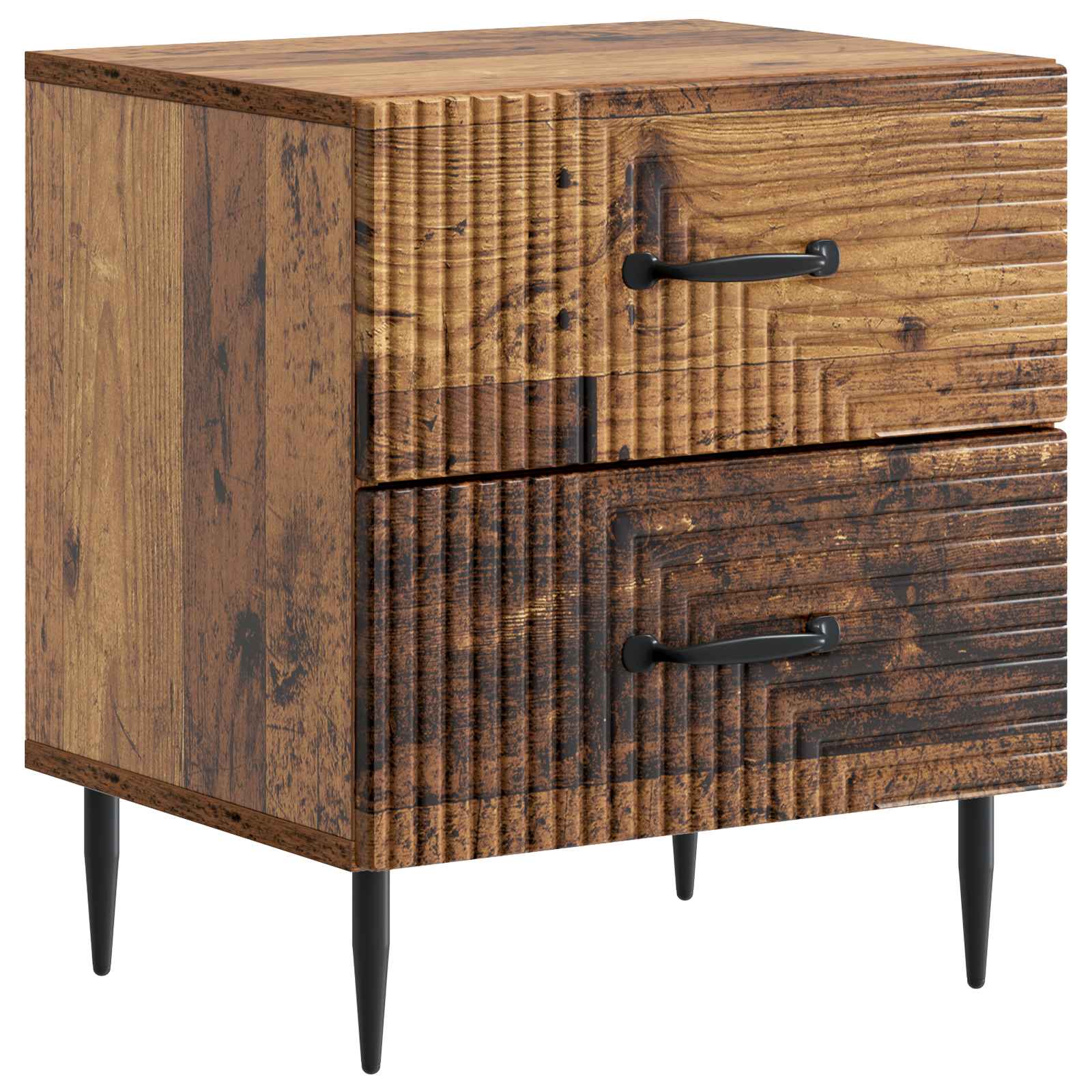Noćni ormar s ladicama 2 pcs Staro drvo 43 x 34,5 x 47,5 cm