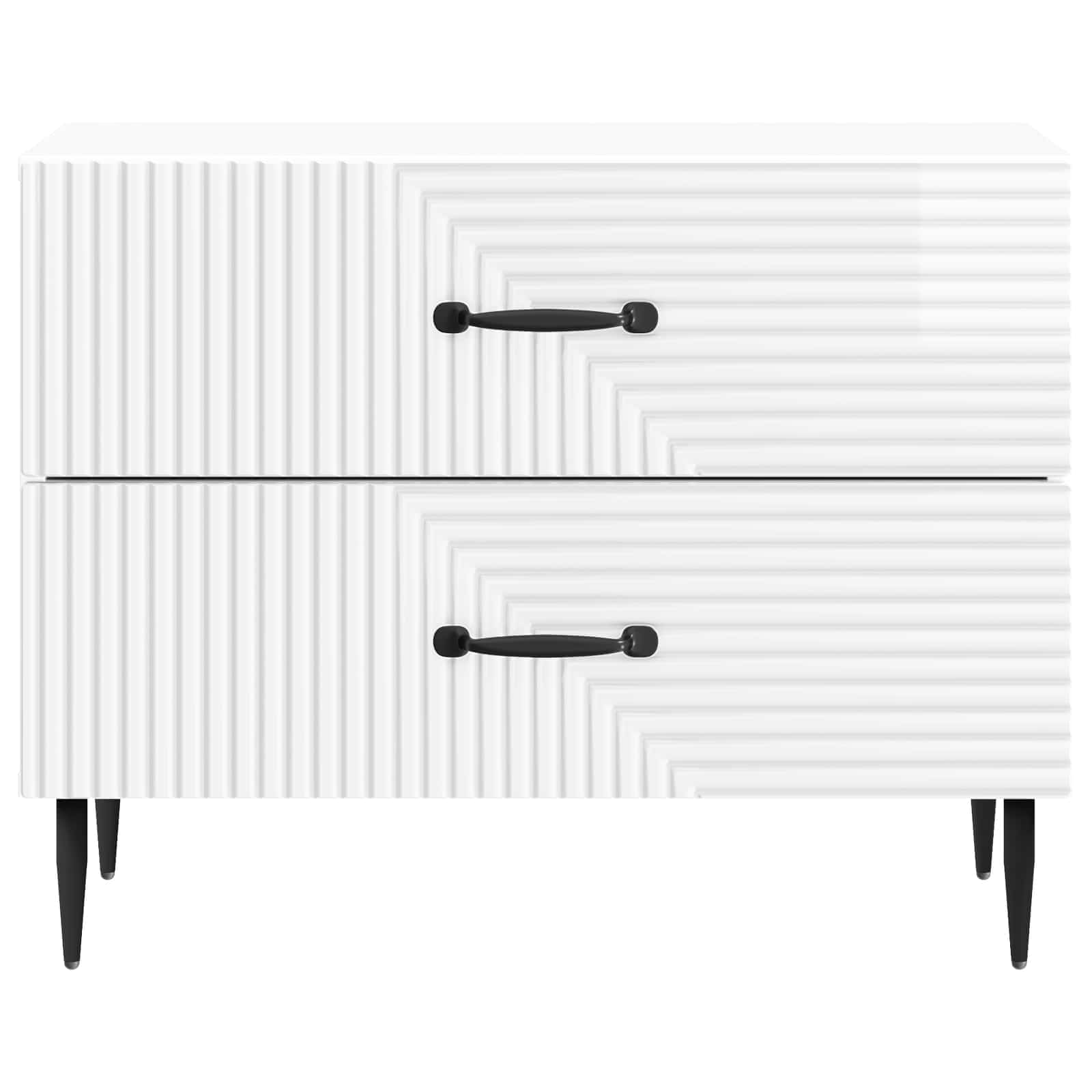 Noćni ormar s ladicama Bijela visokog sjaja 62 x 34,5 x 47,5 cm