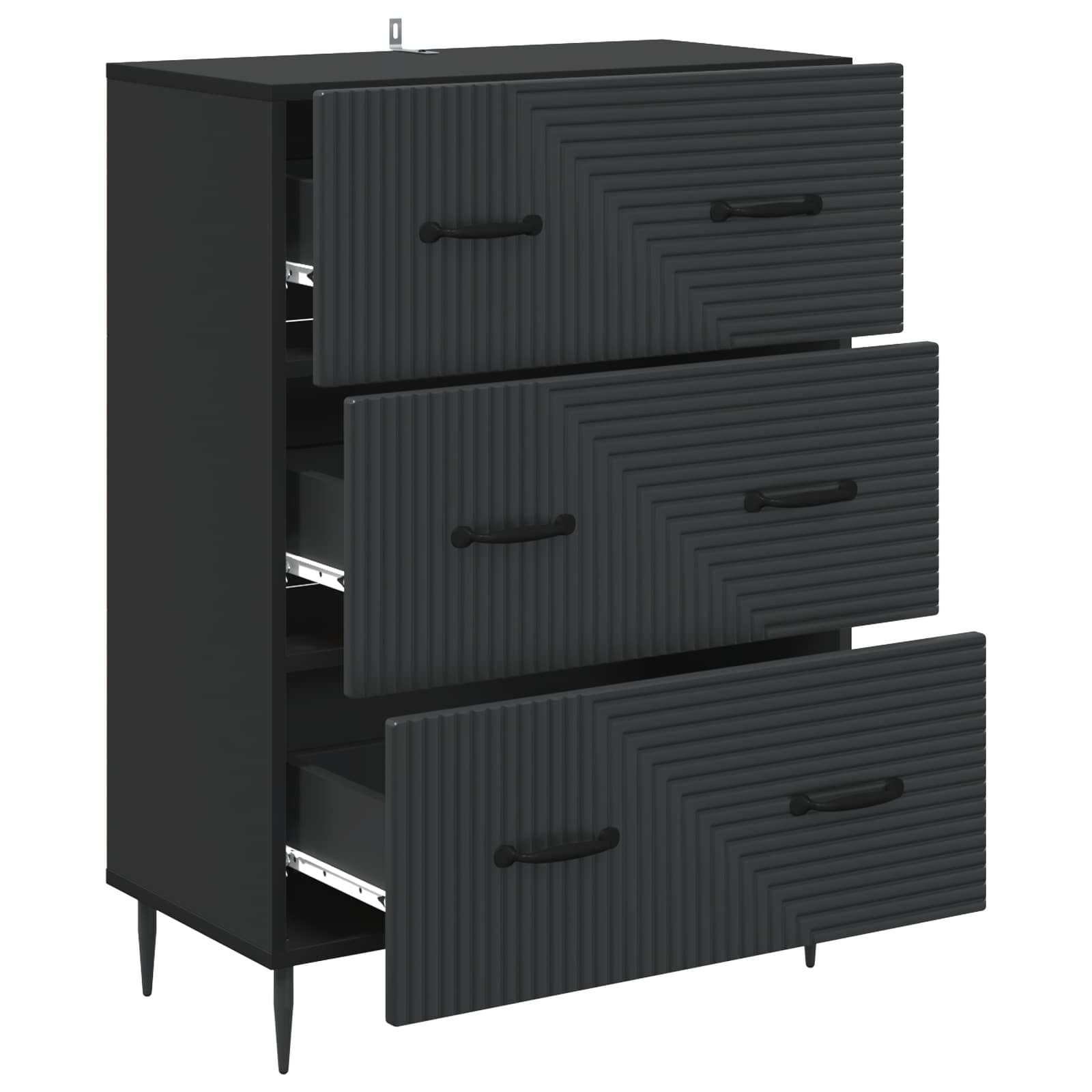 Ormar s ladicama Crna 66 x 34,5 x 89,5 cm Konstruirano drvo