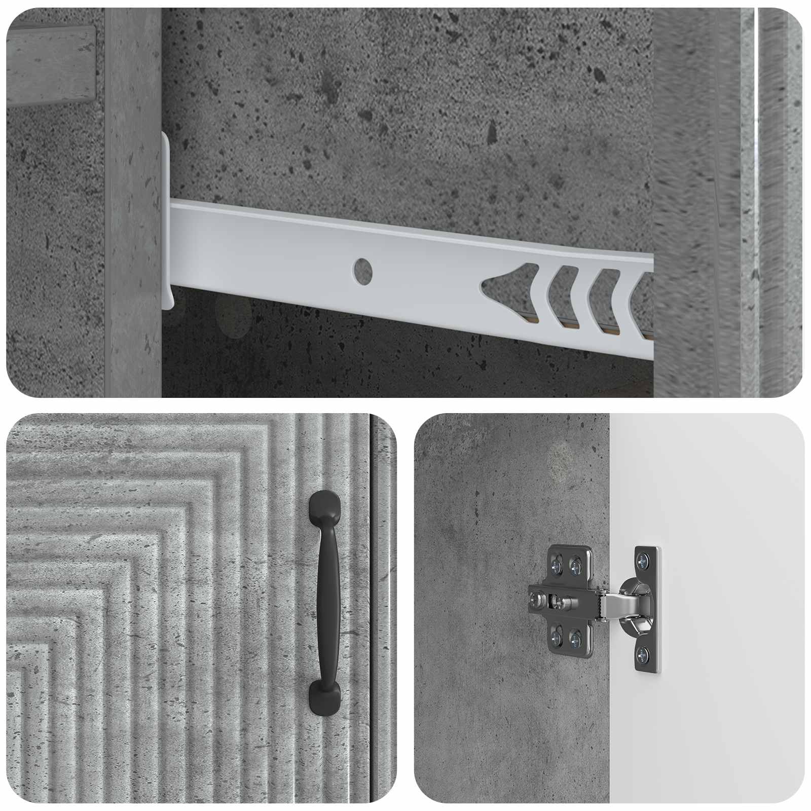 Kreveta Betonska siva 66 x 34,5 x 89,5 cm Konstruirano drvo