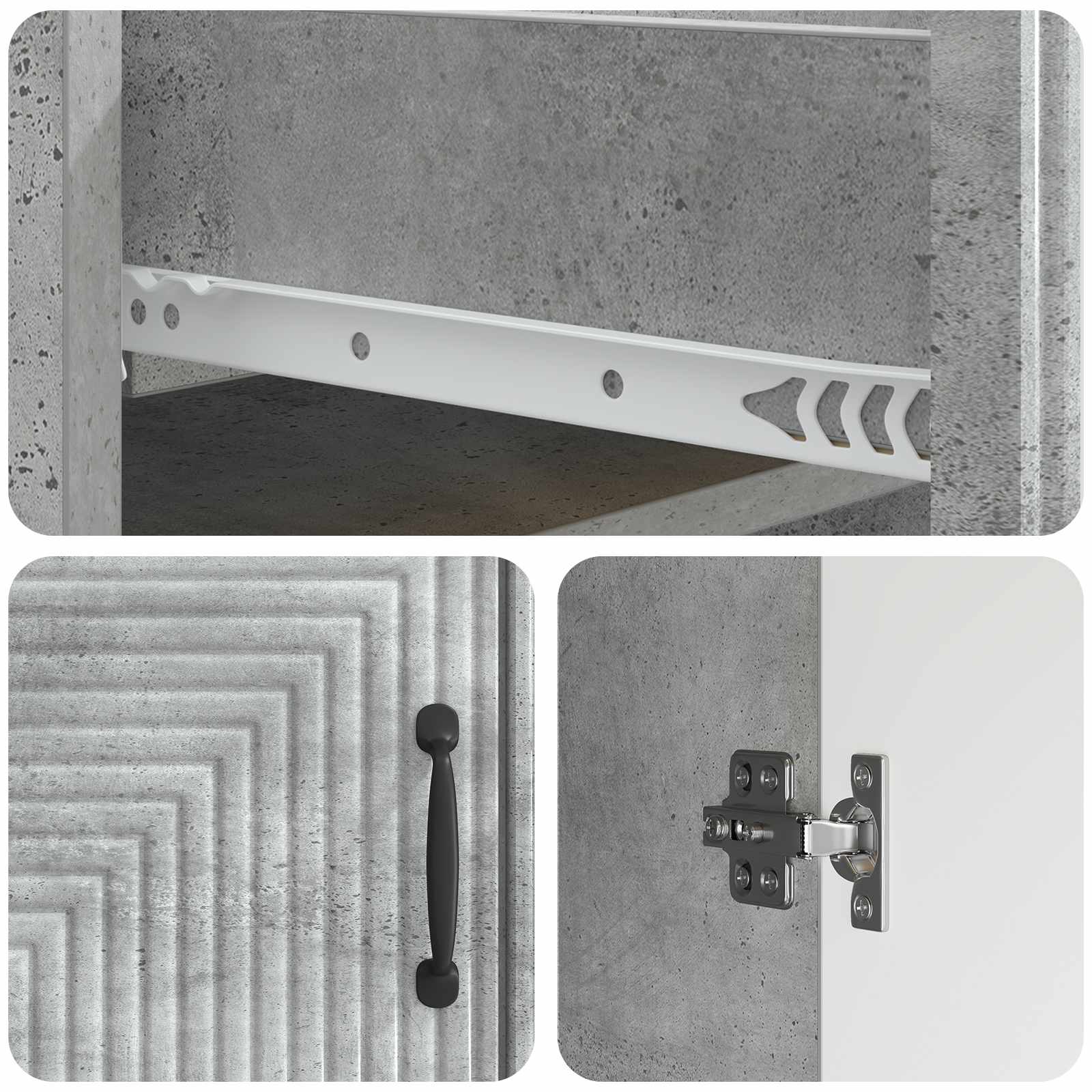 Kreveta Betonska siva 66 x 34,5 x 89,5 cm Konstruirano drvo
