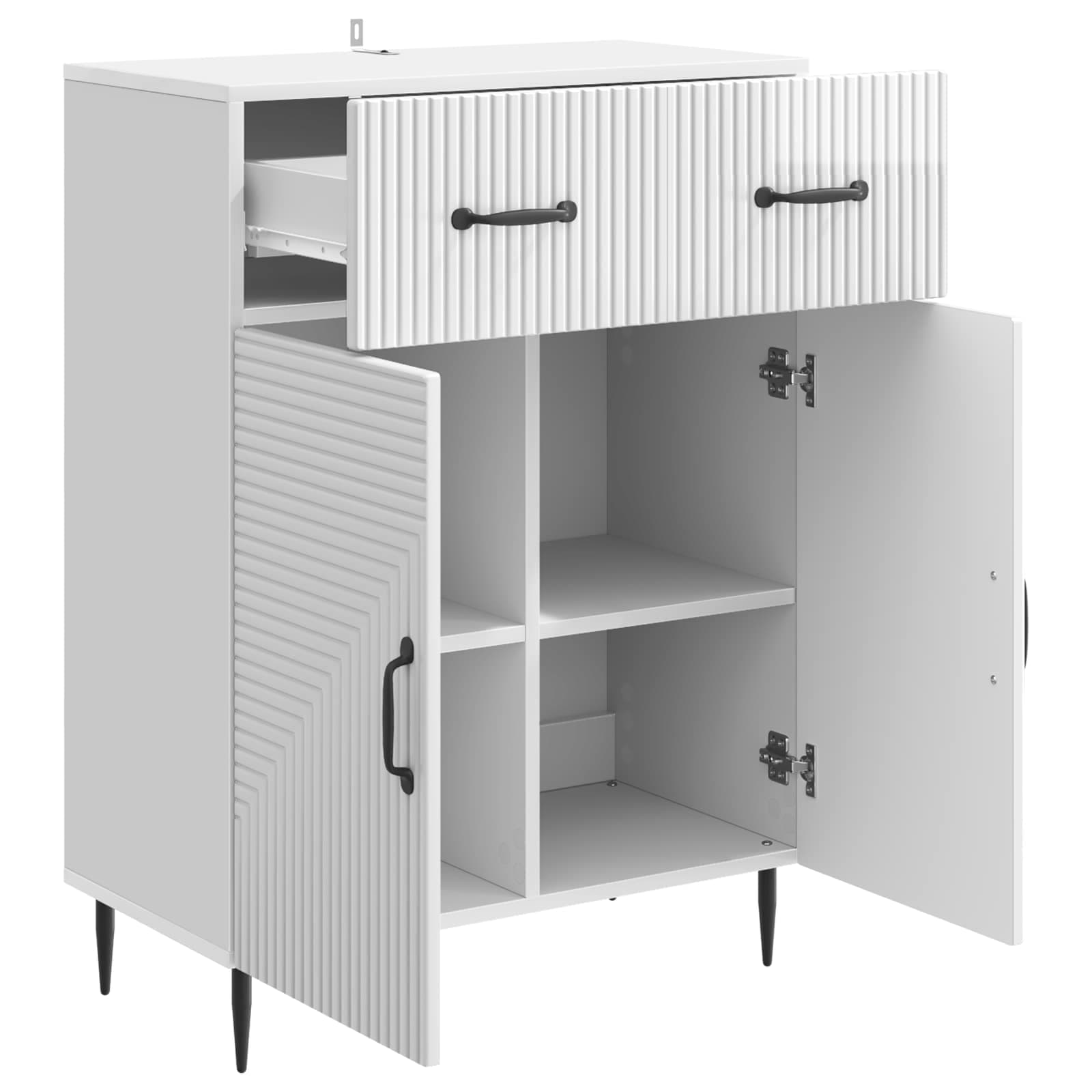 Kreveta s ladicama Bijela visokog sjaja 66 x 34,5 x 89,5 cm