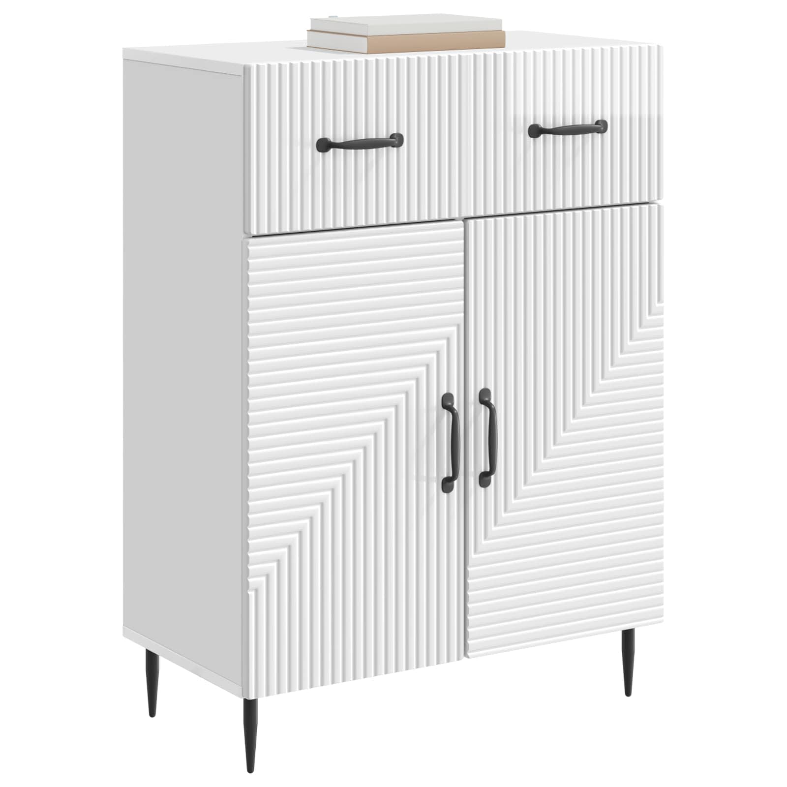 Kreveta s ladicama Bijela visokog sjaja 66 x 34,5 x 89,5 cm