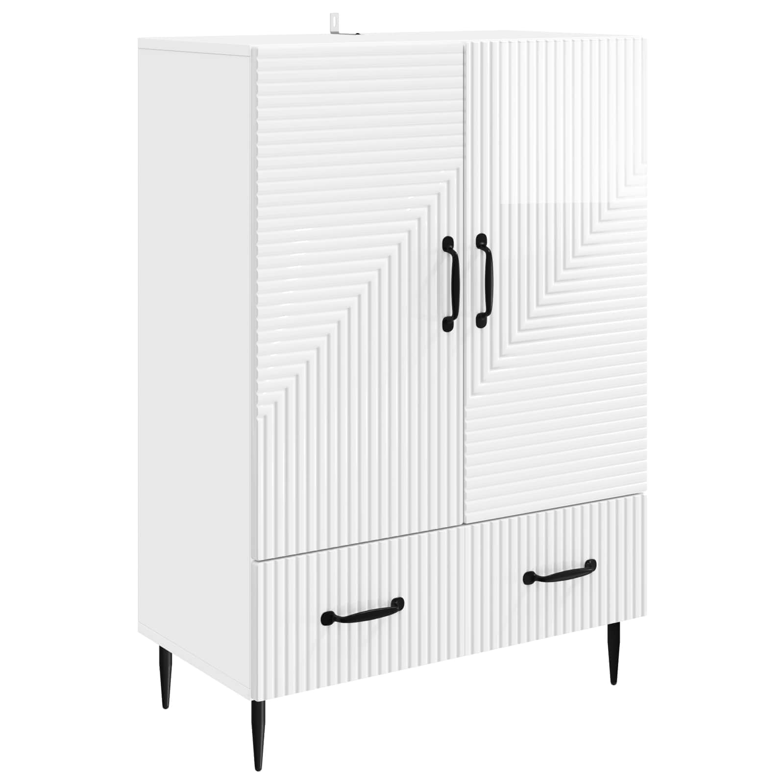Kreveta s ladicama Bijela visokog sjaja 66 x 34,5 x 95 cm
