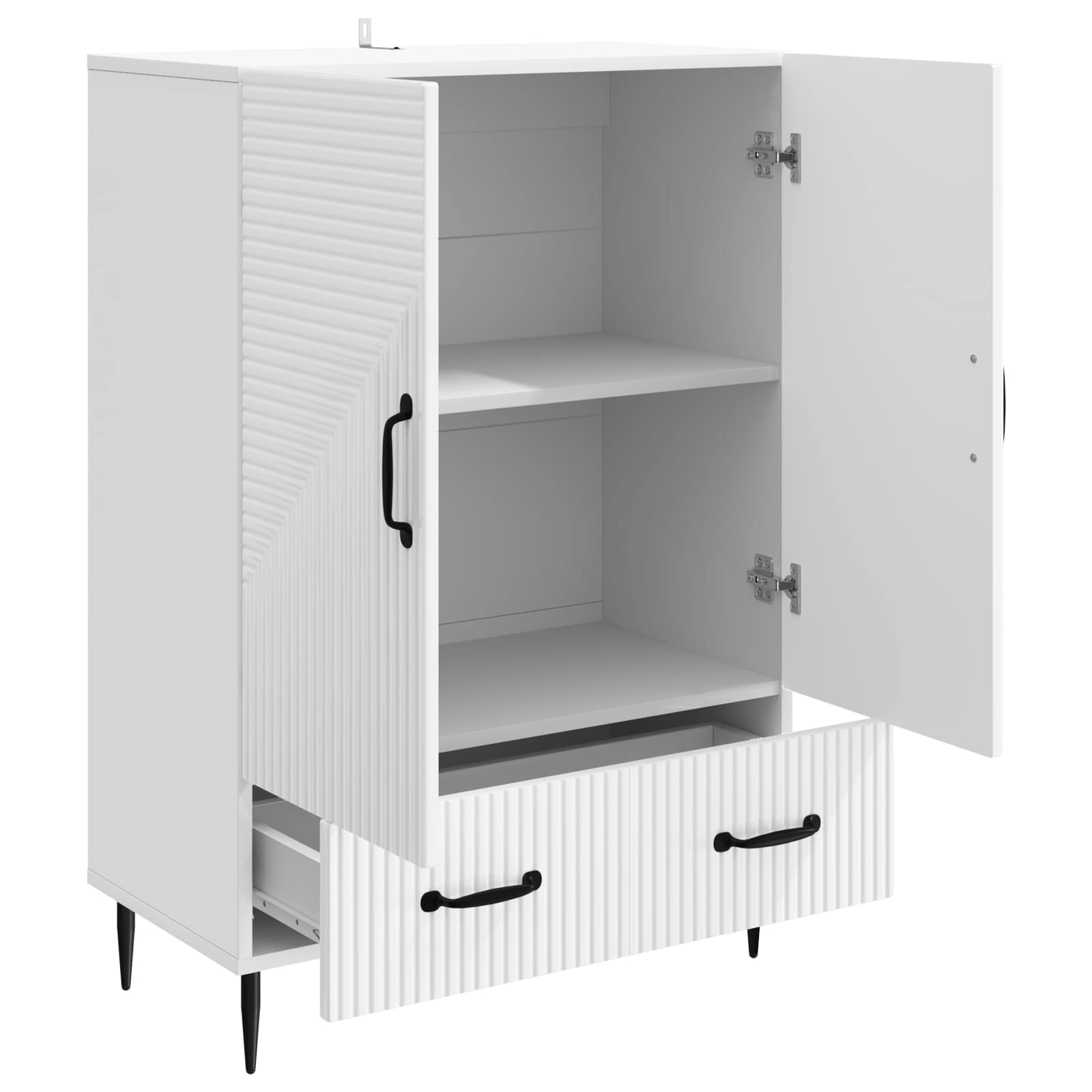 Kreveta s ladicama Bijela visokog sjaja 66 x 34,5 x 95 cm