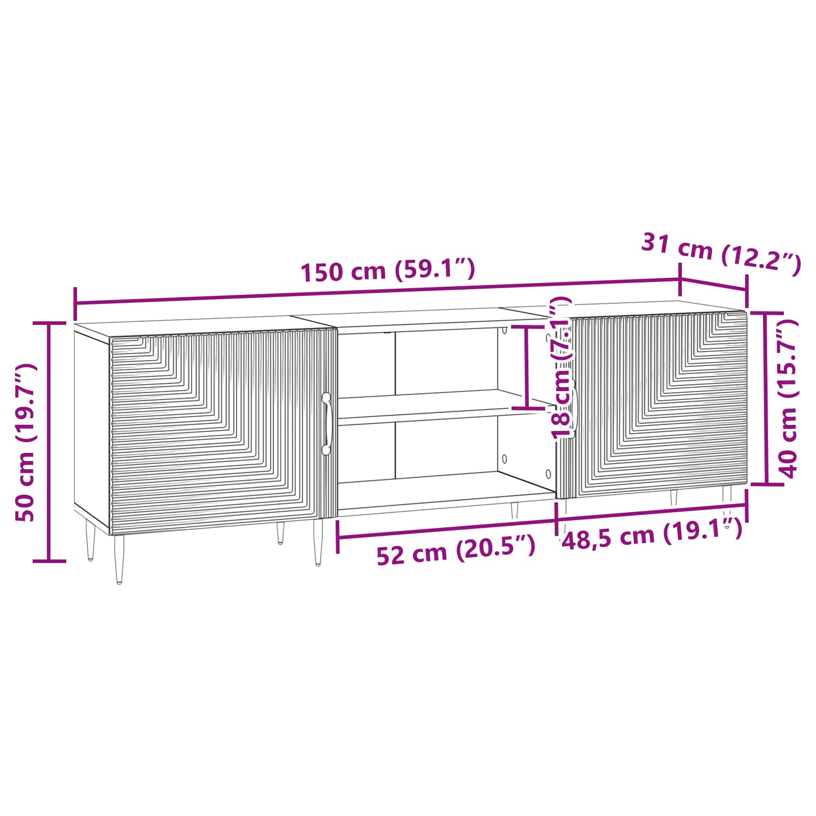 TV ormar Hrast sonoma 150 x 31 x 50 cm Konstruirano drvo
