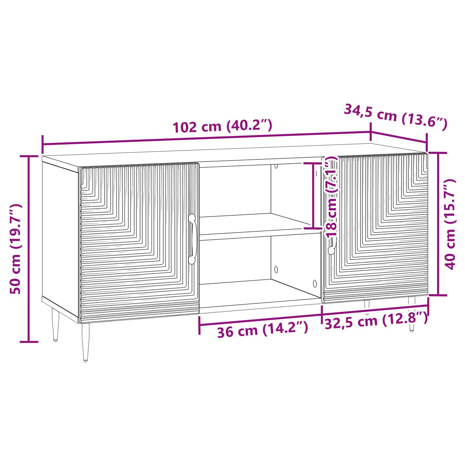 TV ormar Siva sonoma 102 x 34,5 x 50 cm Konstruirano drvo